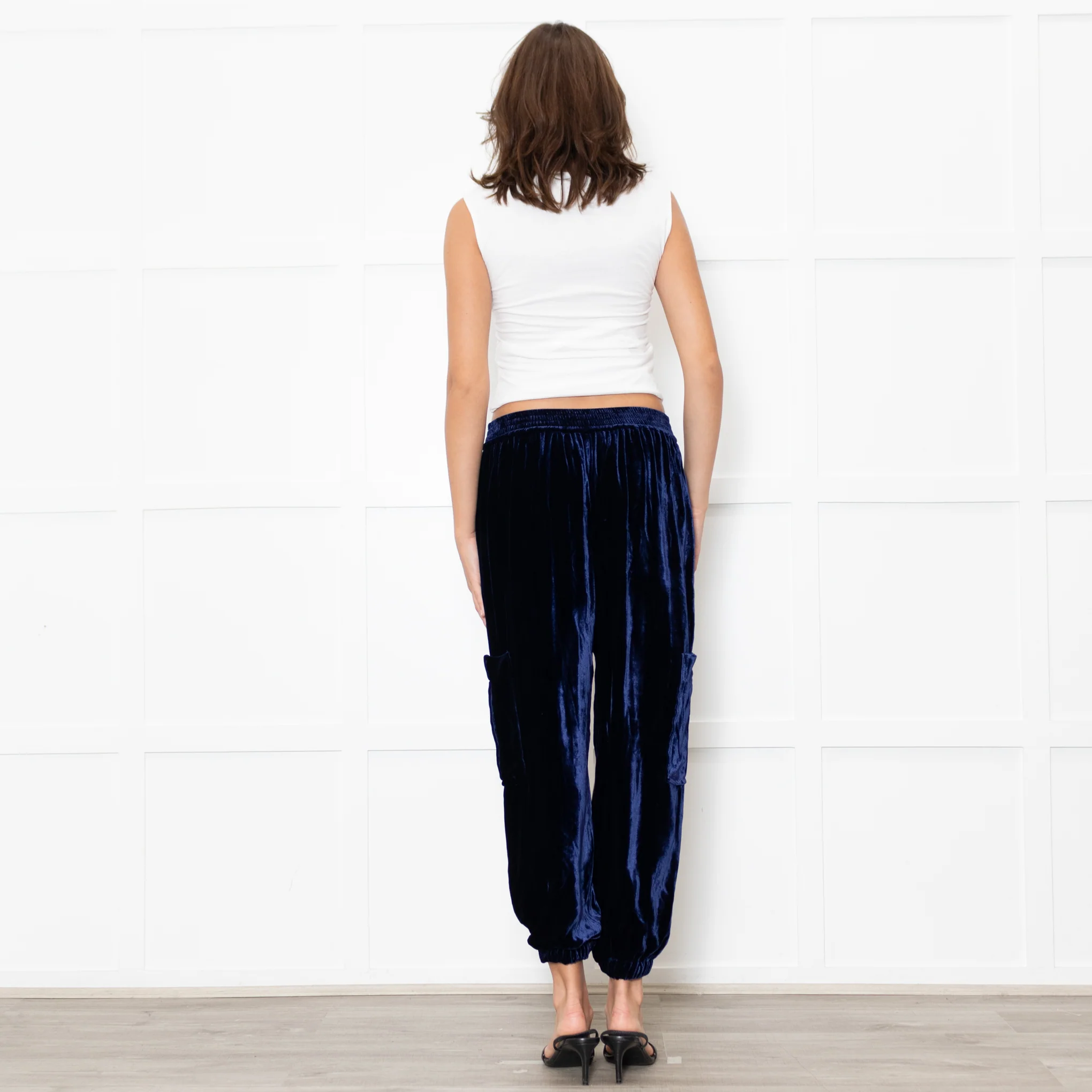 NRBY Blue Velvet Cuffed Joggers - Image 5