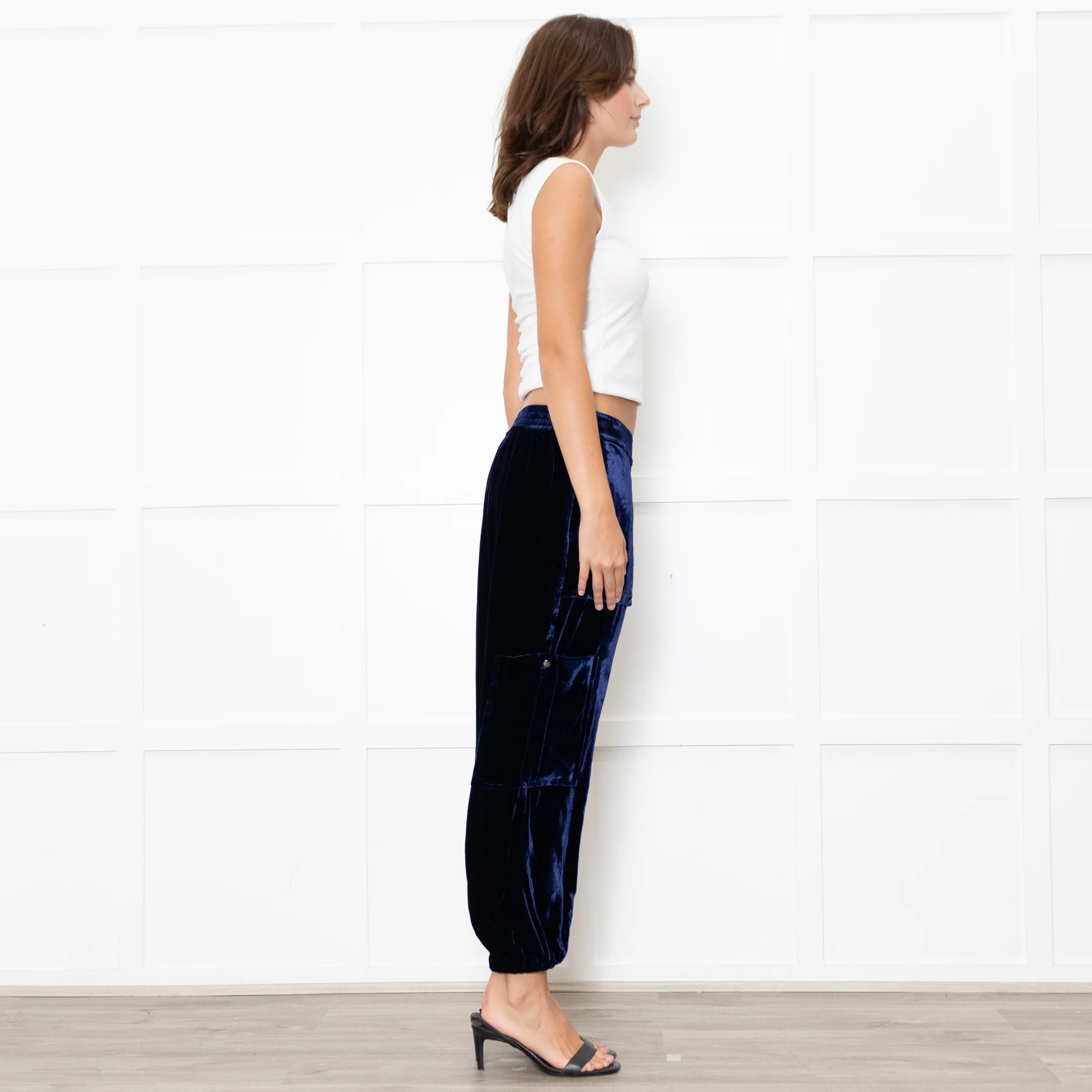 NRBY Blue Velvet Cuffed Joggers - Image 6