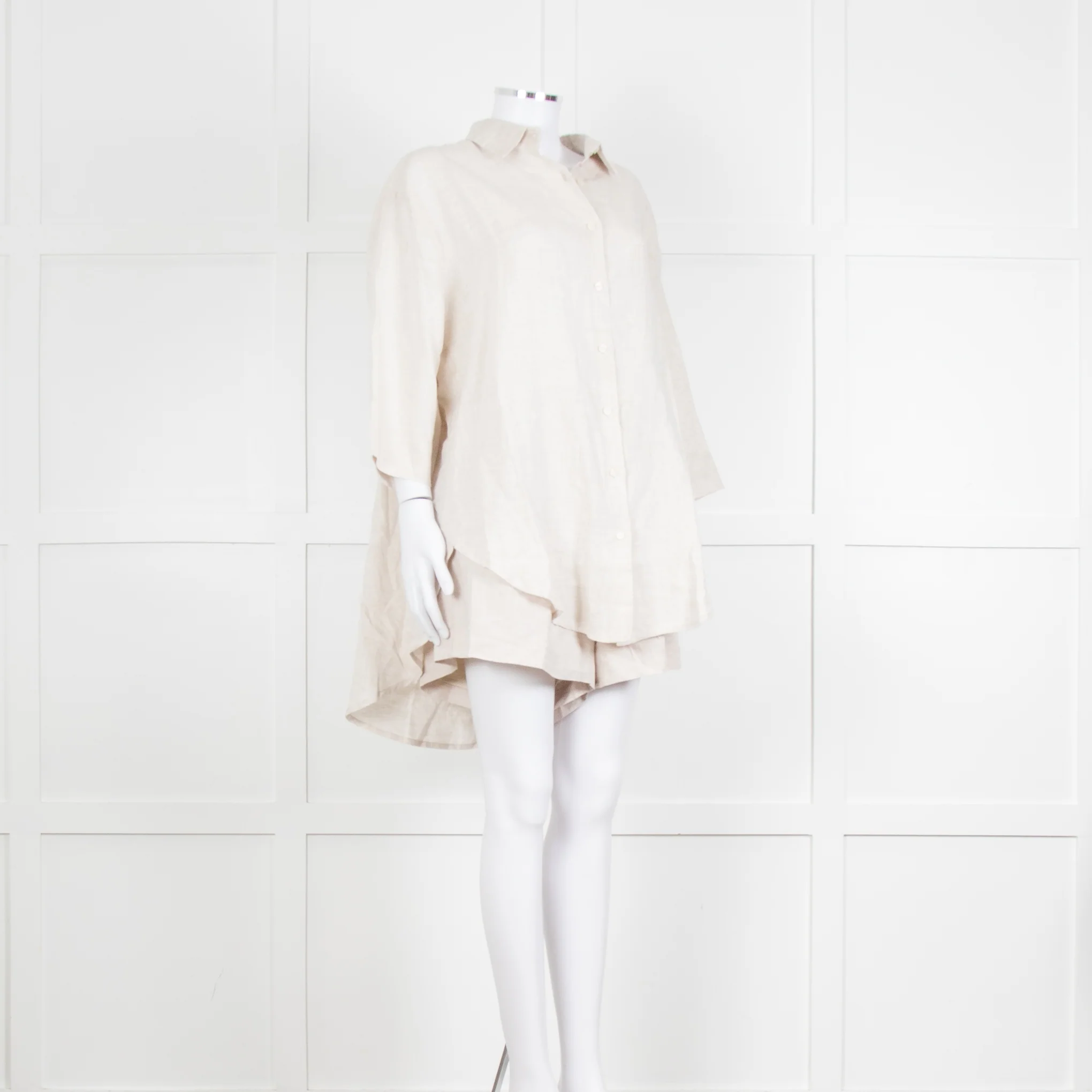 Nude Lucy Stone Linen Short Sleeve Shirt with Matching Shorts - Image 2