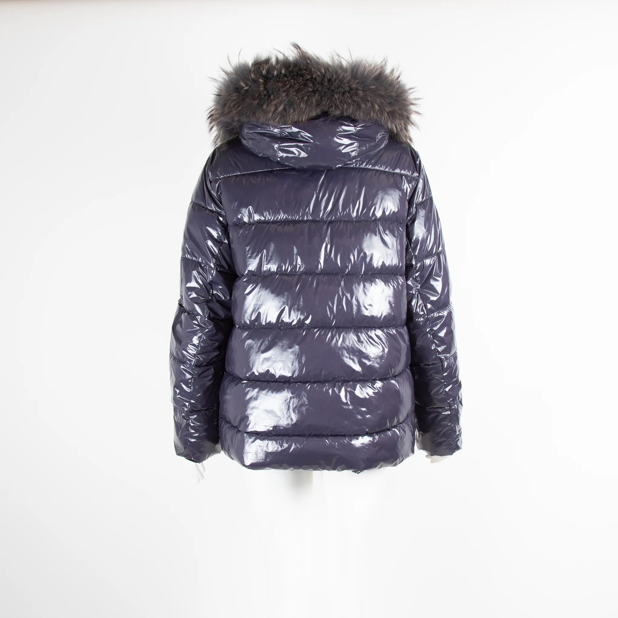 Oakwood Blue Vinyl Puffer with Fur Hood - Image 3