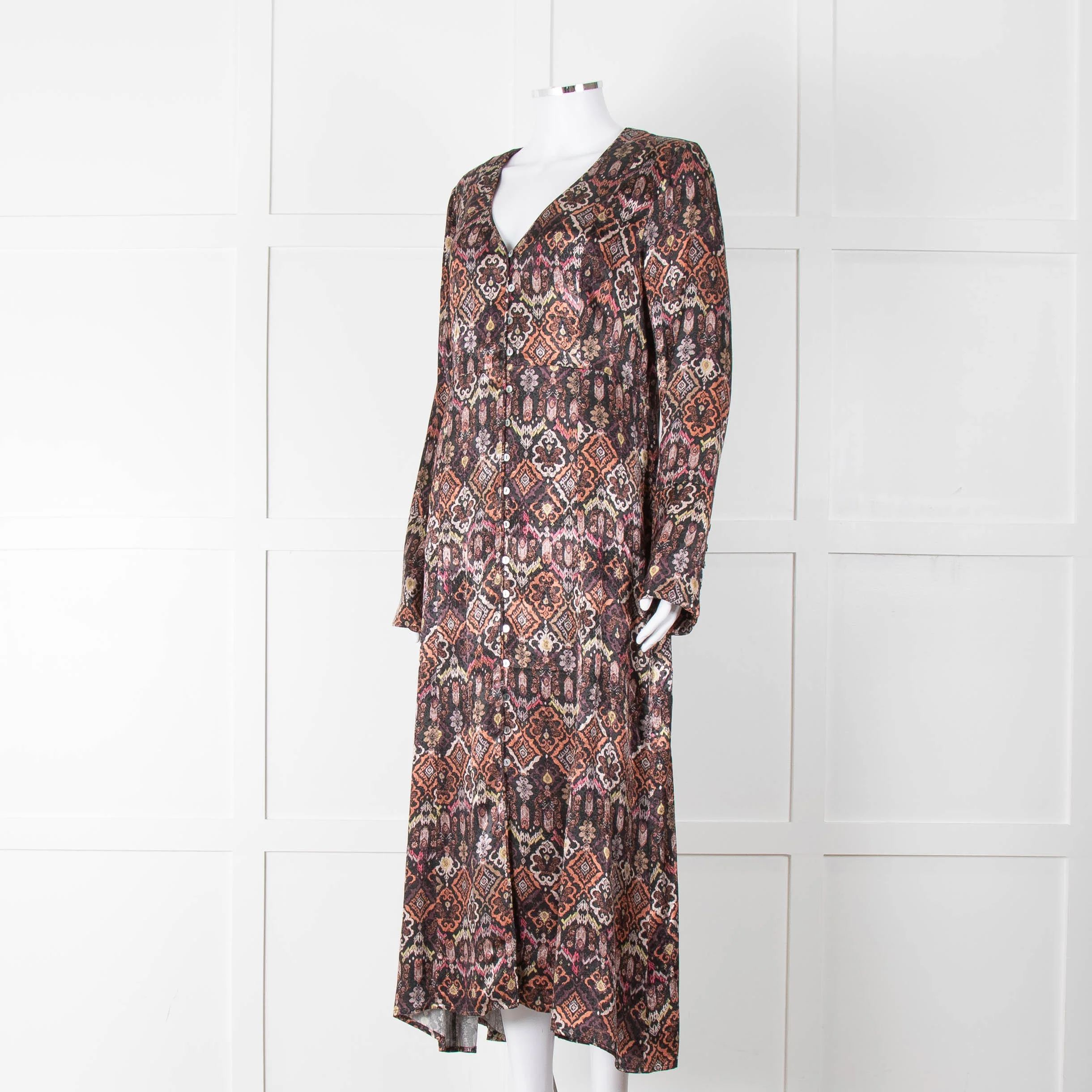Odd Molly Susanna Dark Berry Coloured Patterned Maxi Dress - Image 8