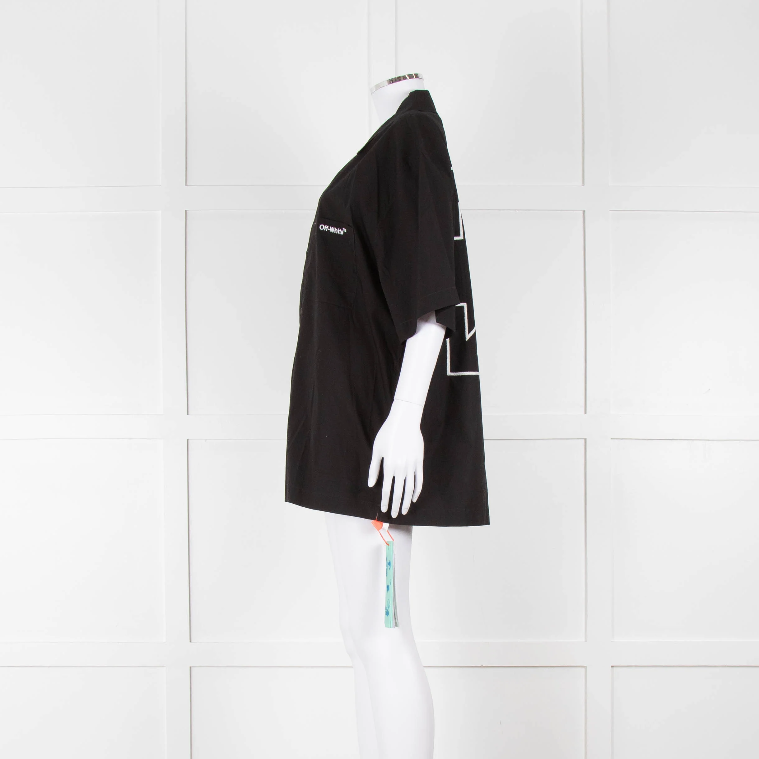 Off-White Black Cotton Shortsleeve Shirt - Image 7