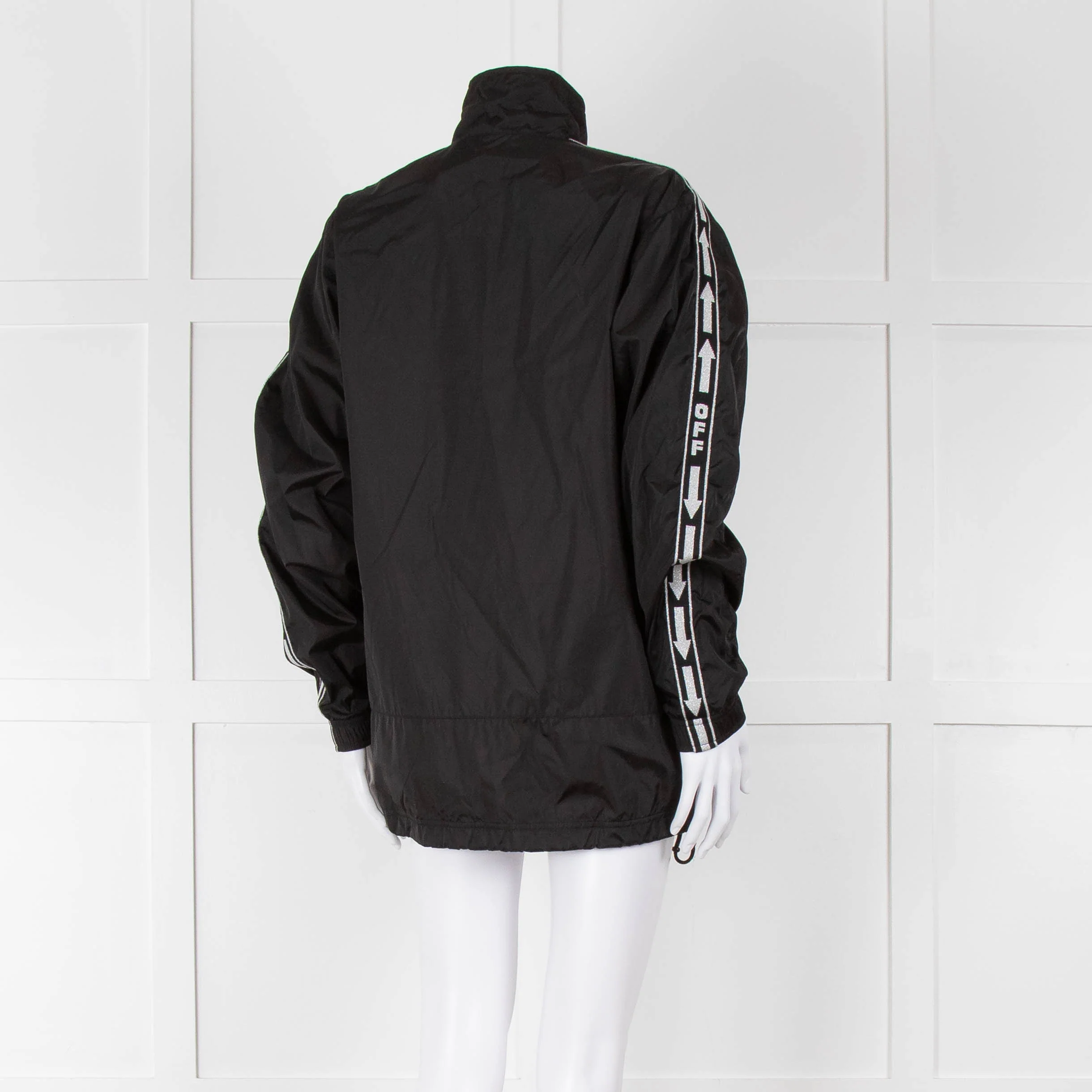 Off-White Black Nylon Jacket With Silver Lurex Arrows - Image 5