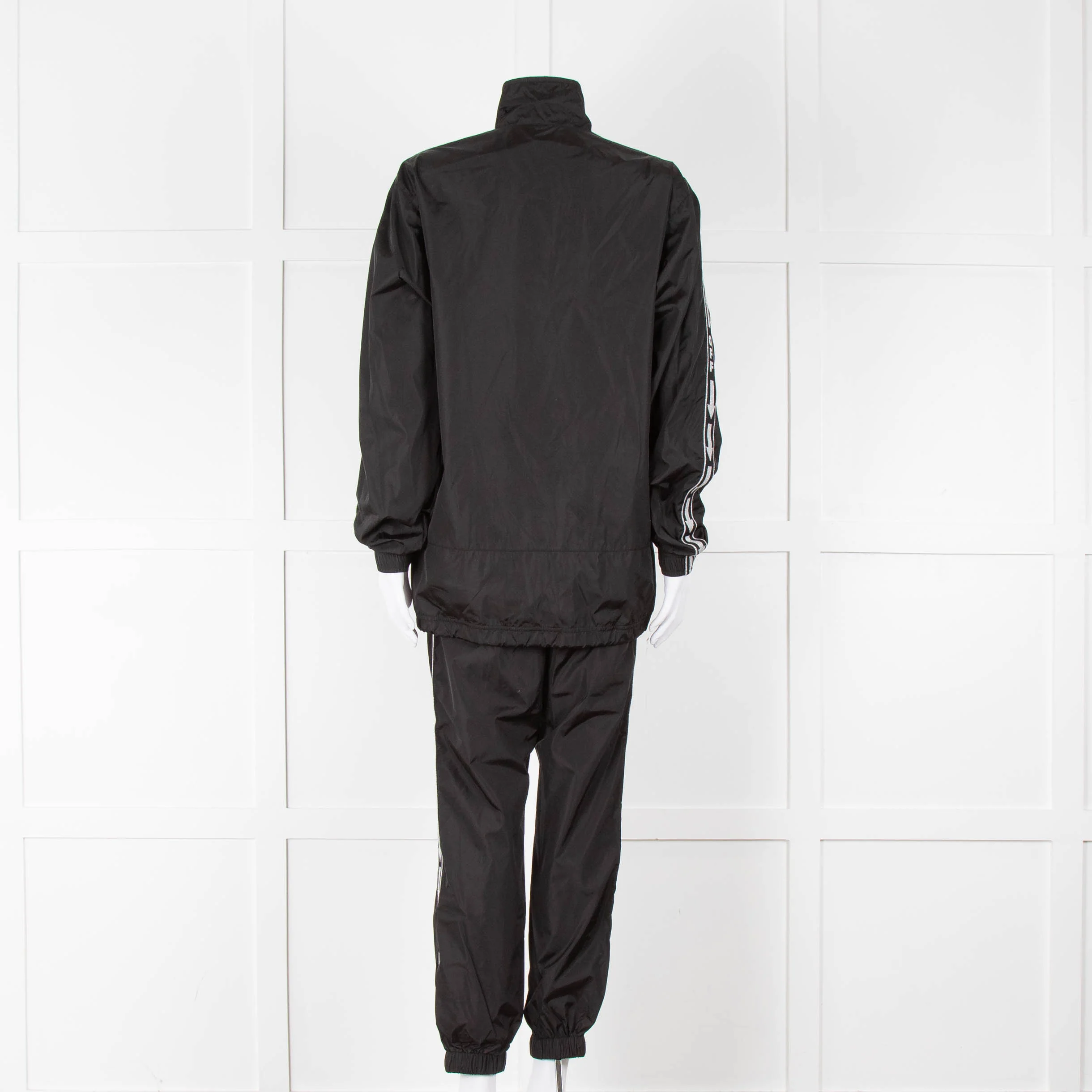 Off-White Black Nylon Joggers With Silver Lurex Arrows - Image 13