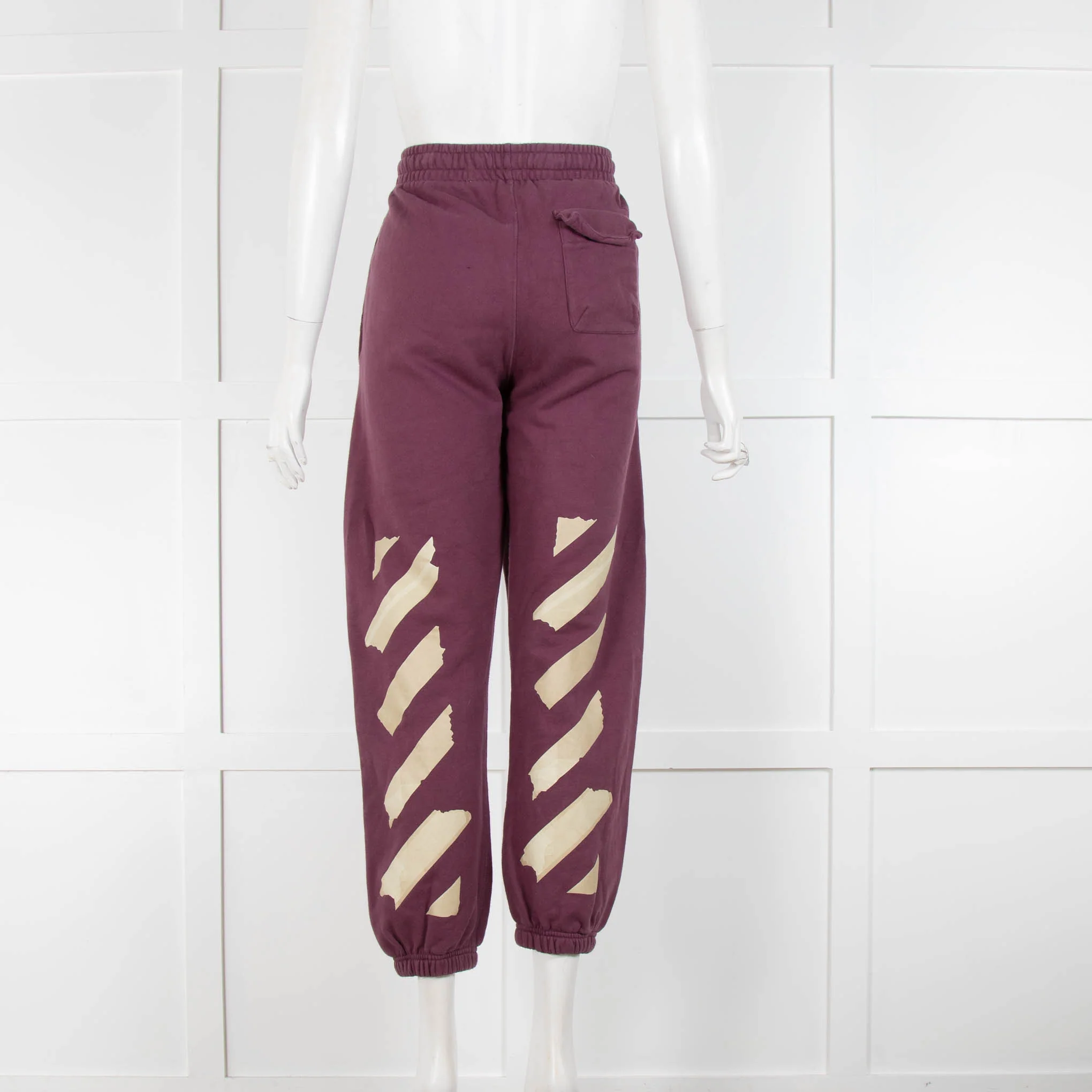 Off White Mauve Logo Taupe Patch Track Pants - Image 3