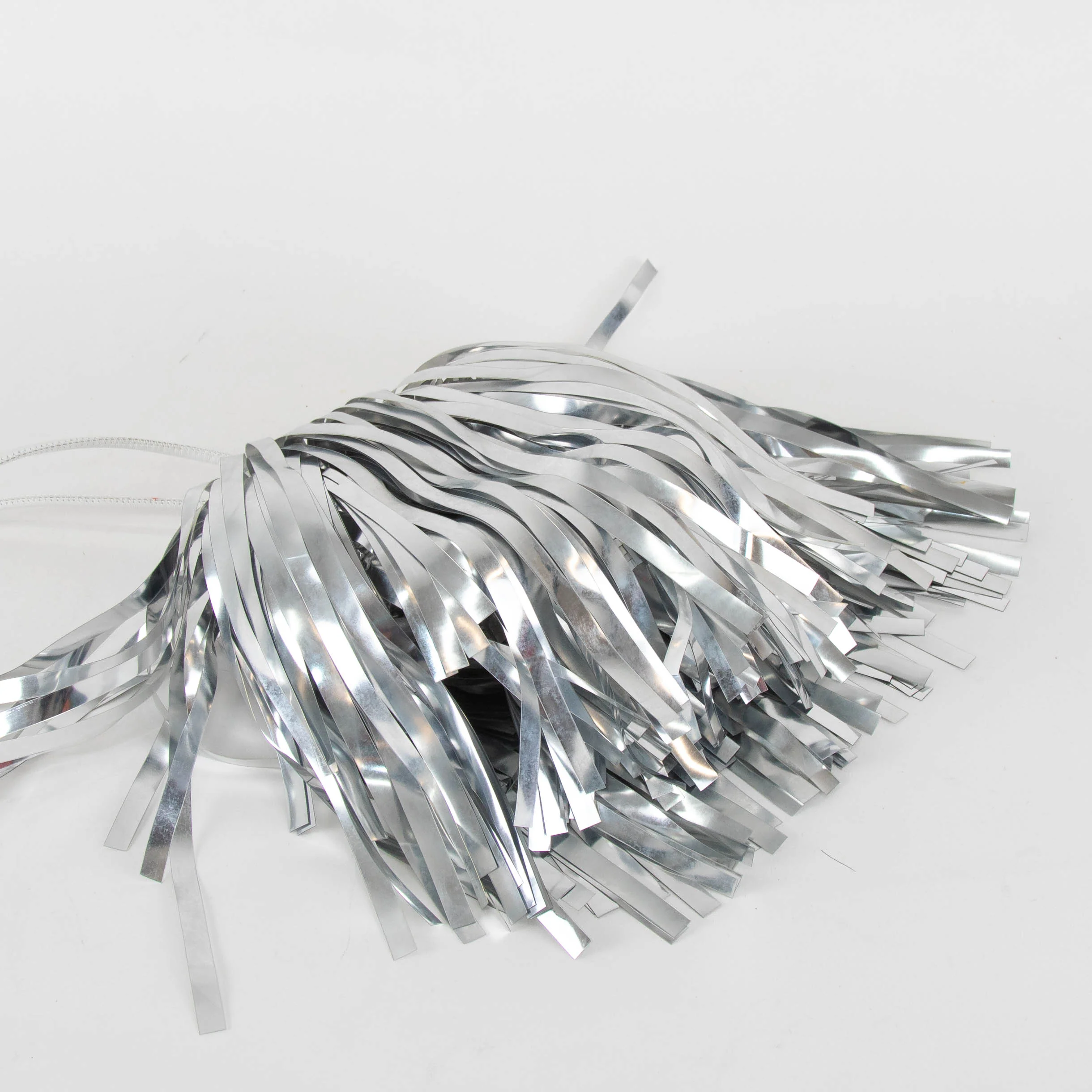 Off White Silver PVC Draw String Fringe Bag - Image 4
