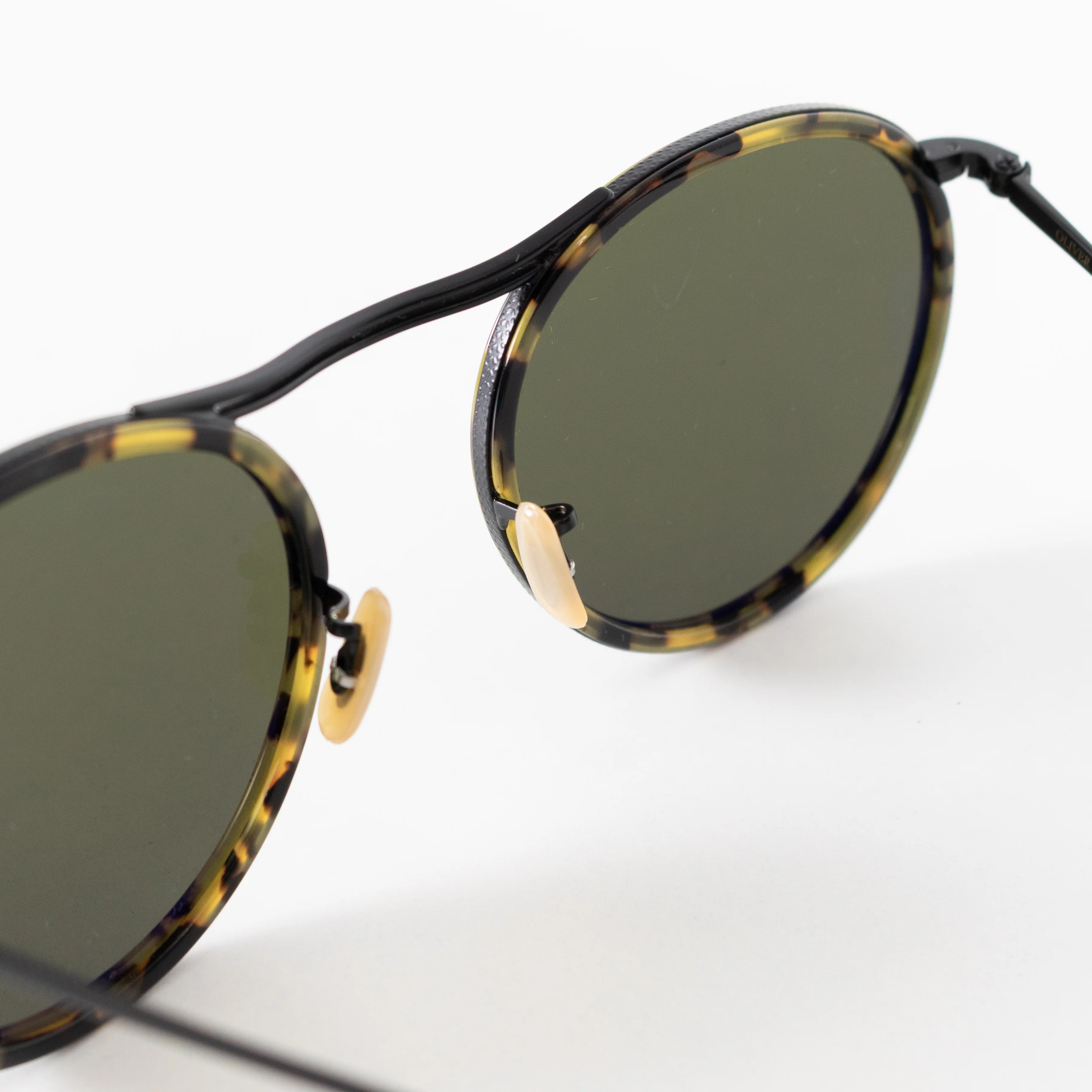 Oliver Peoples Green Tort Round Sunglasses - Image 12
