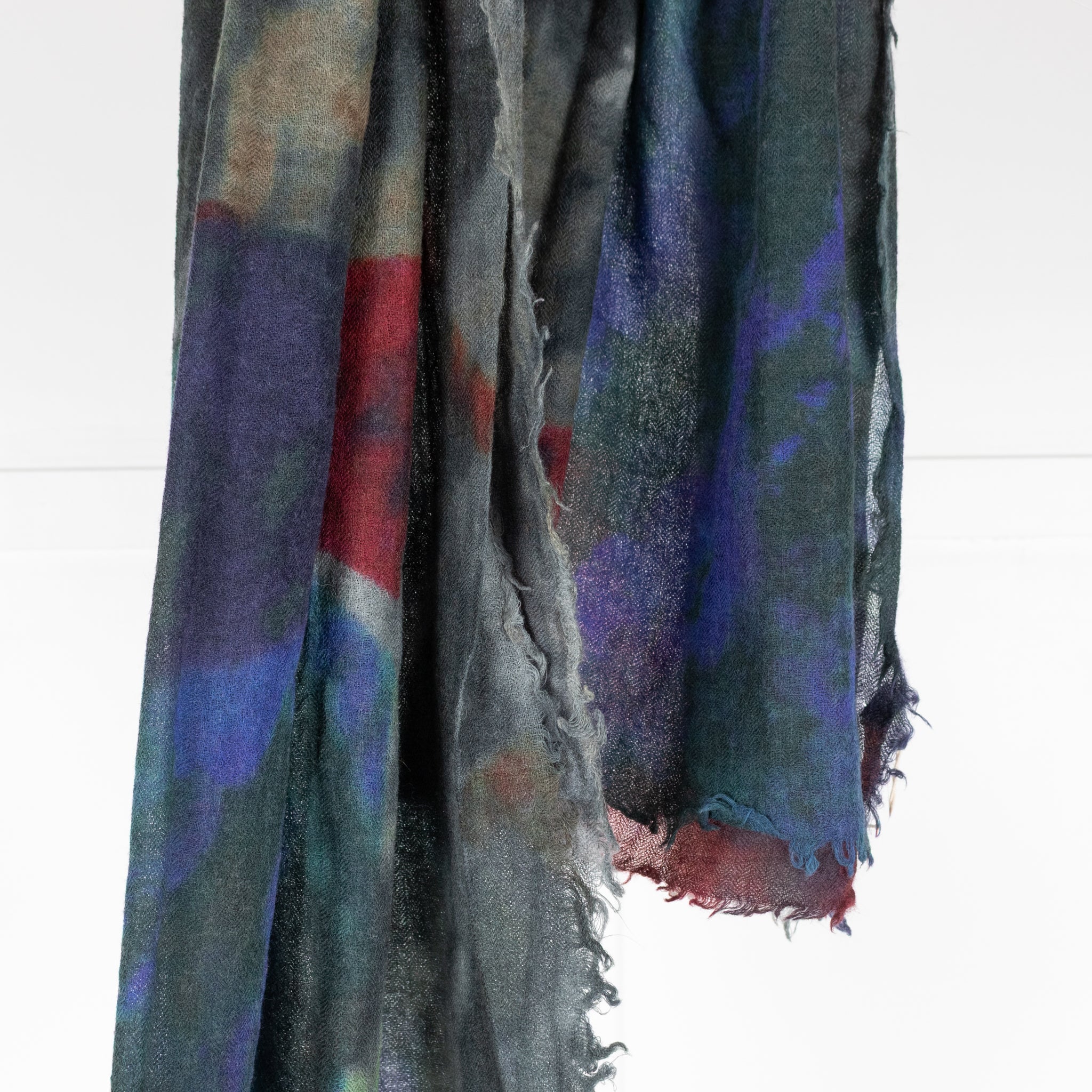 Ombre London Green And Blue Pattern Long Shawl Scarf - Image 5