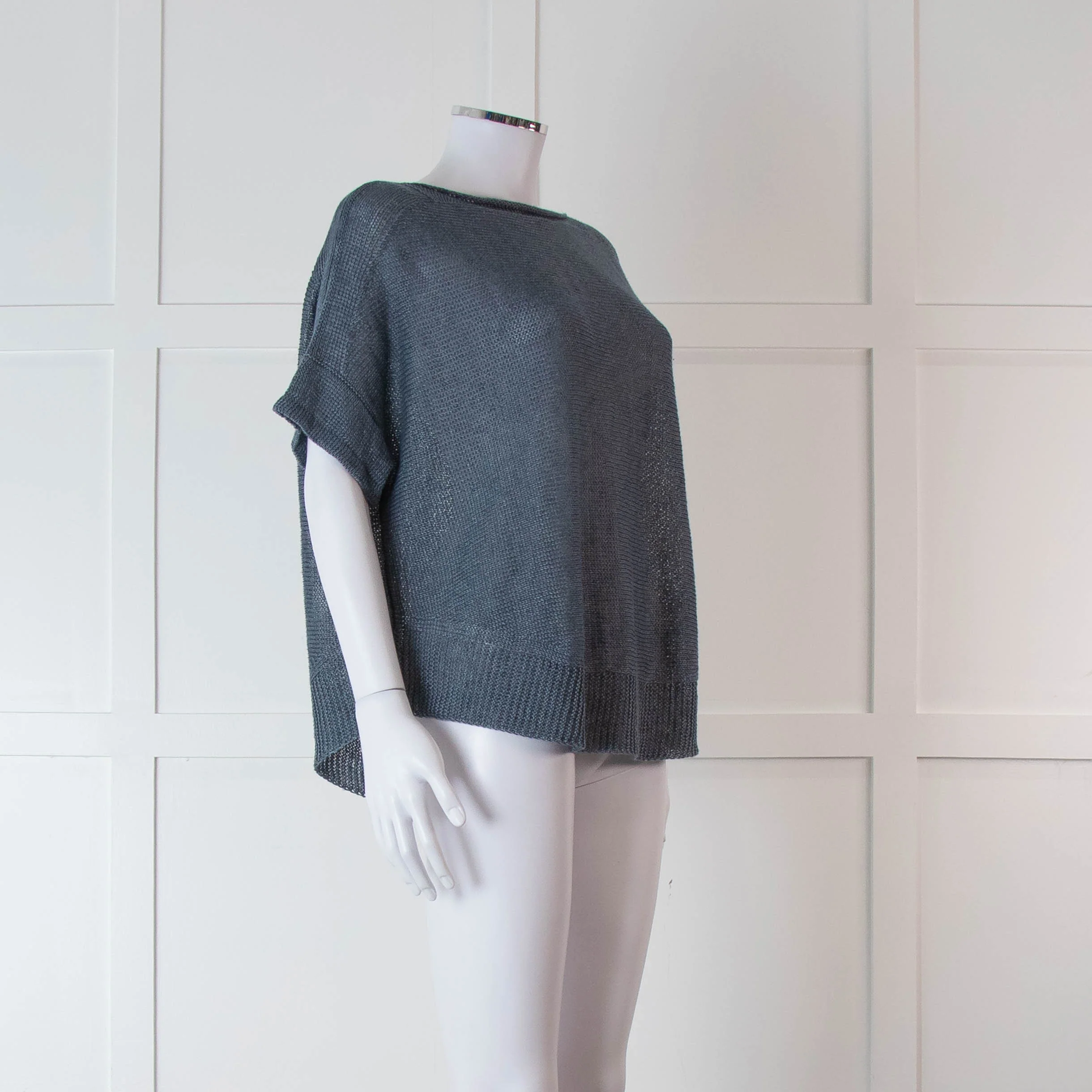 Oska Blue Knit Sleeveless Jumper Top - Image 2