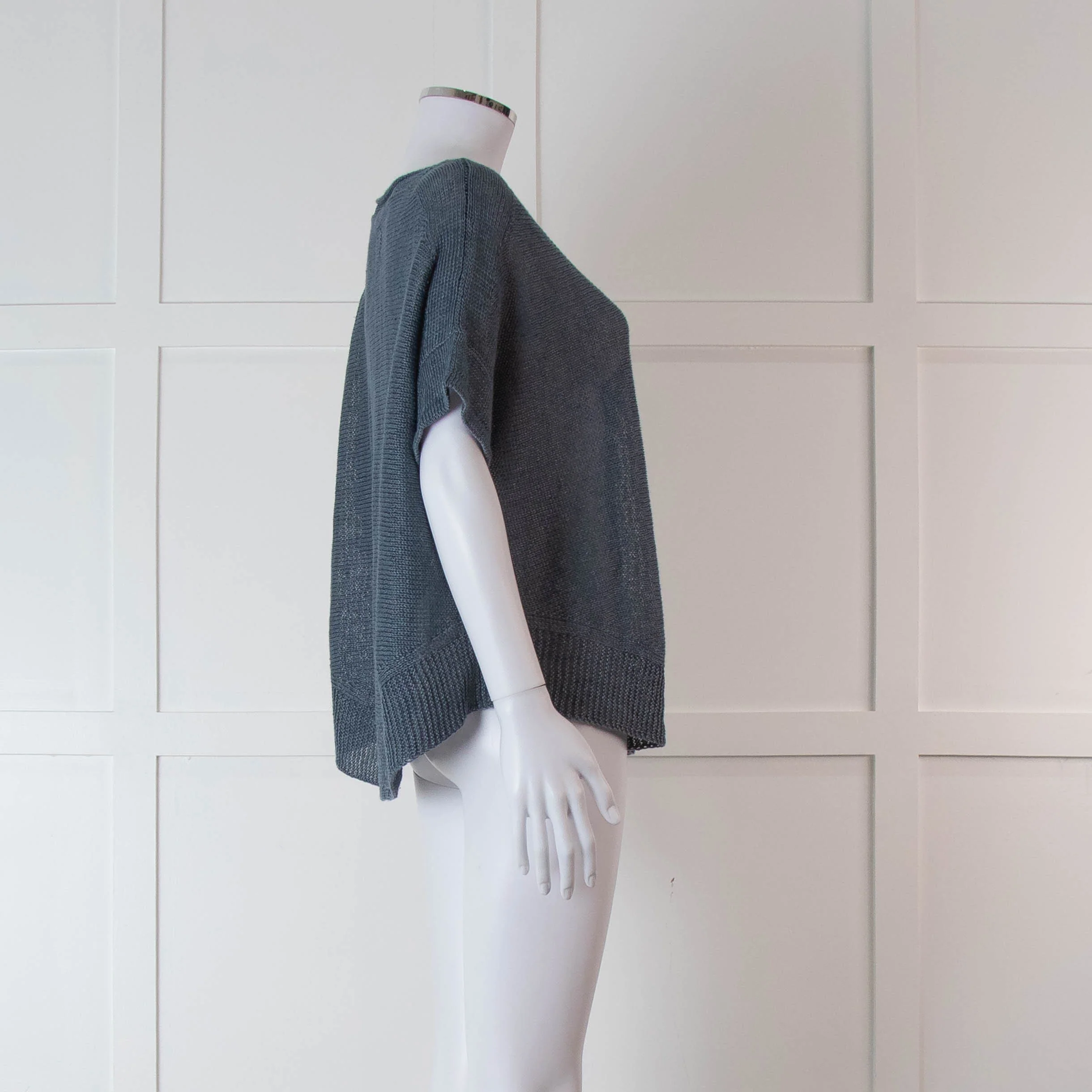 Oska Blue Knit Sleeveless Jumper Top - Image 3