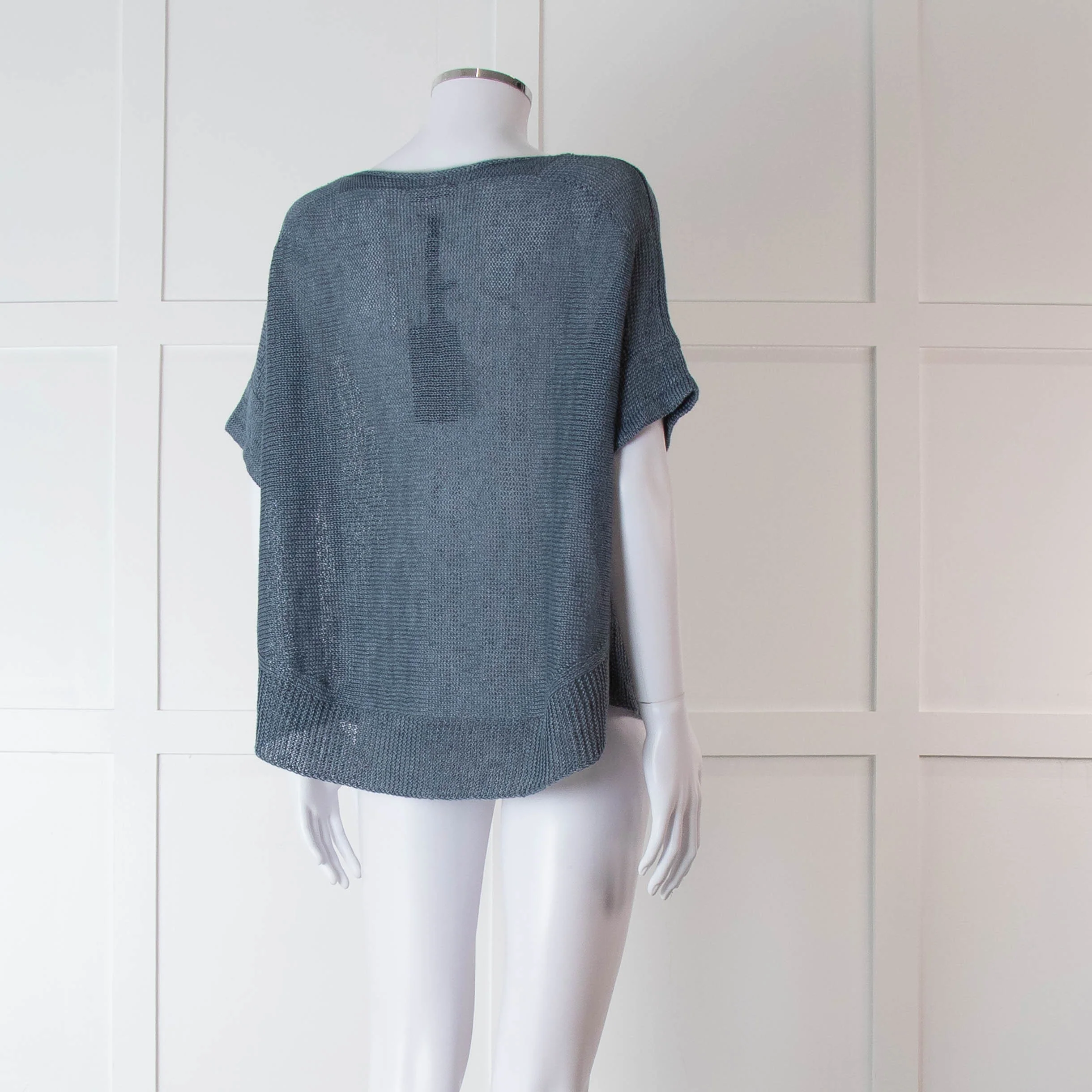 Oska Blue Knit Sleeveless Jumper Top - Image 4