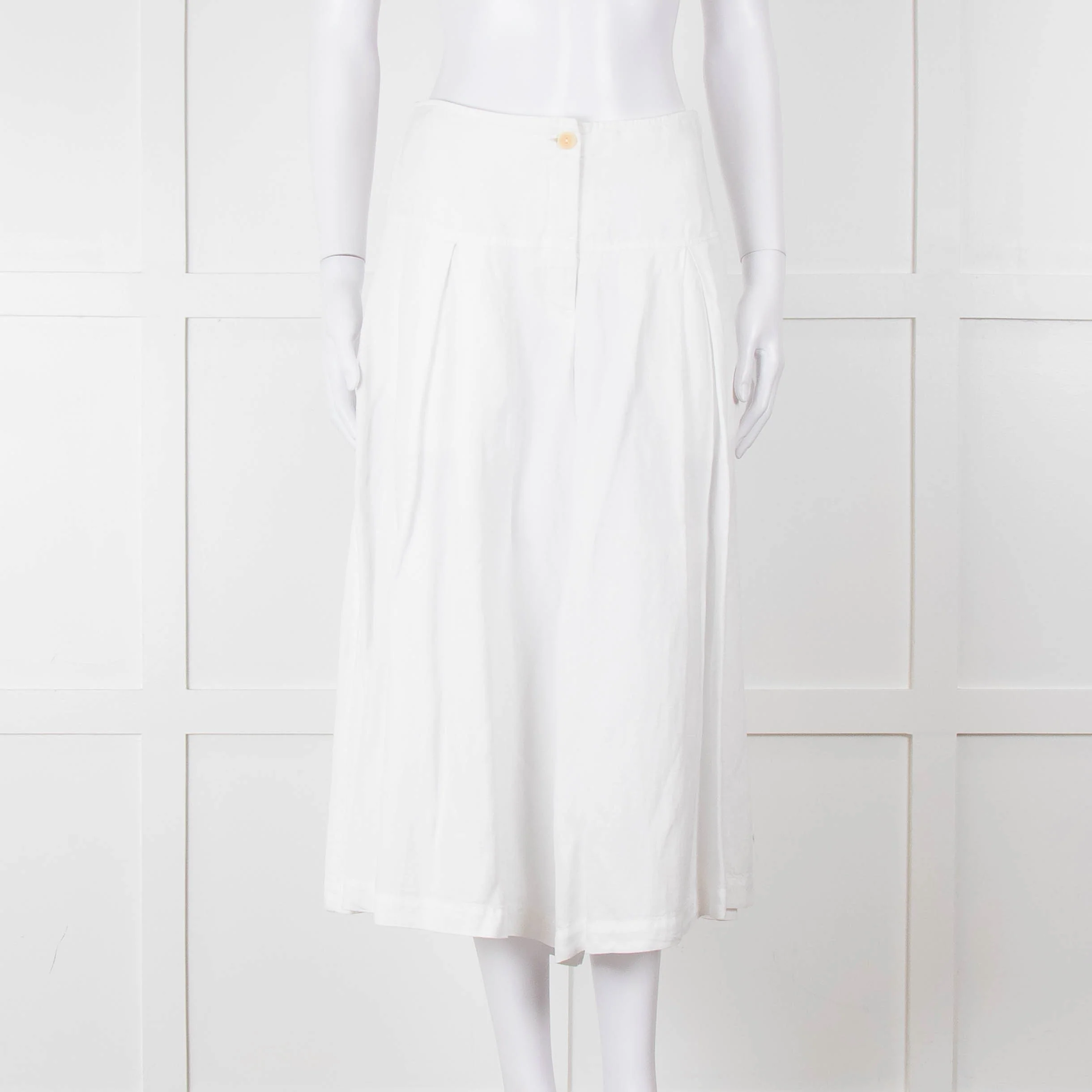 Oska White Linen Blend Culottes