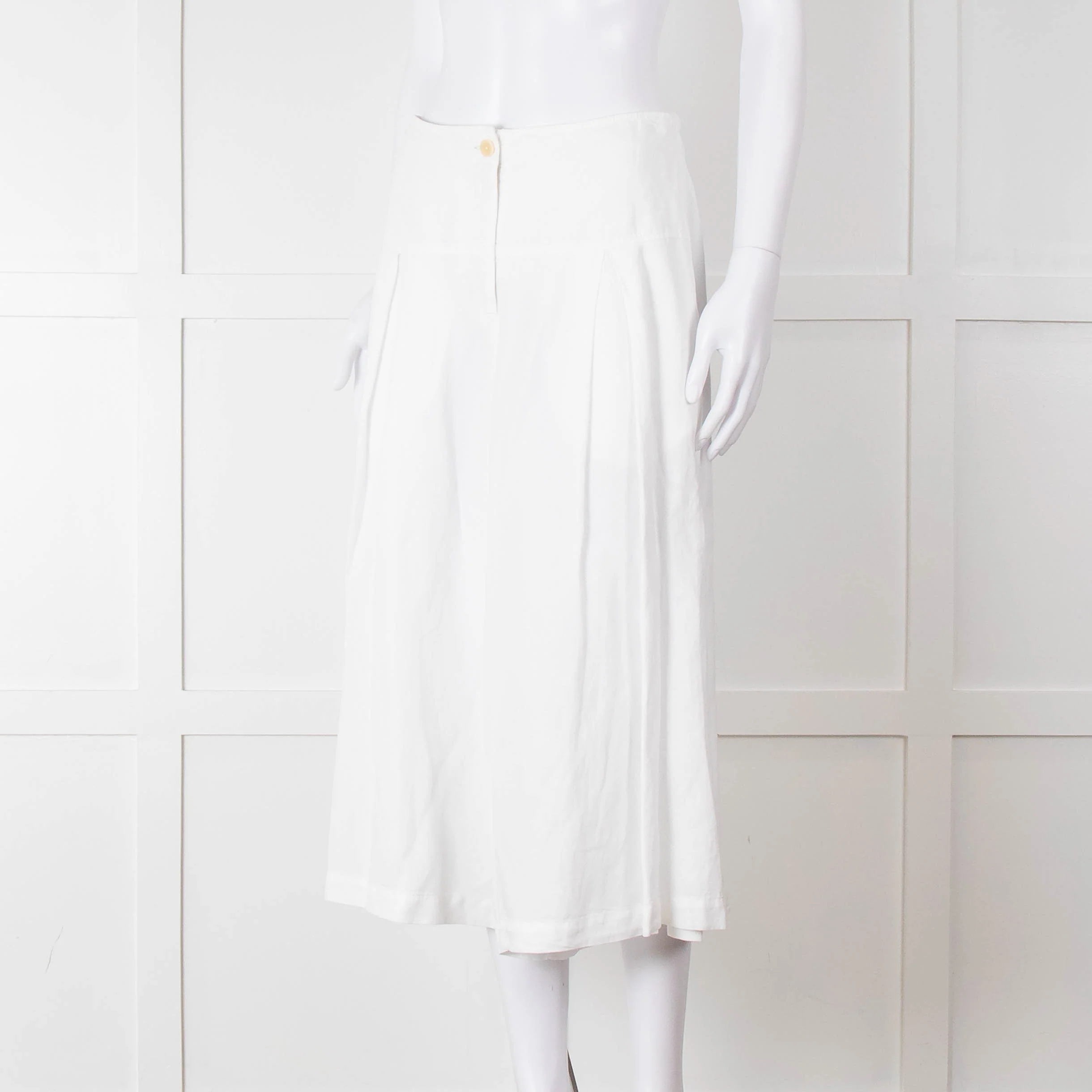 Oska White Linen Blend Culottes - Image 8