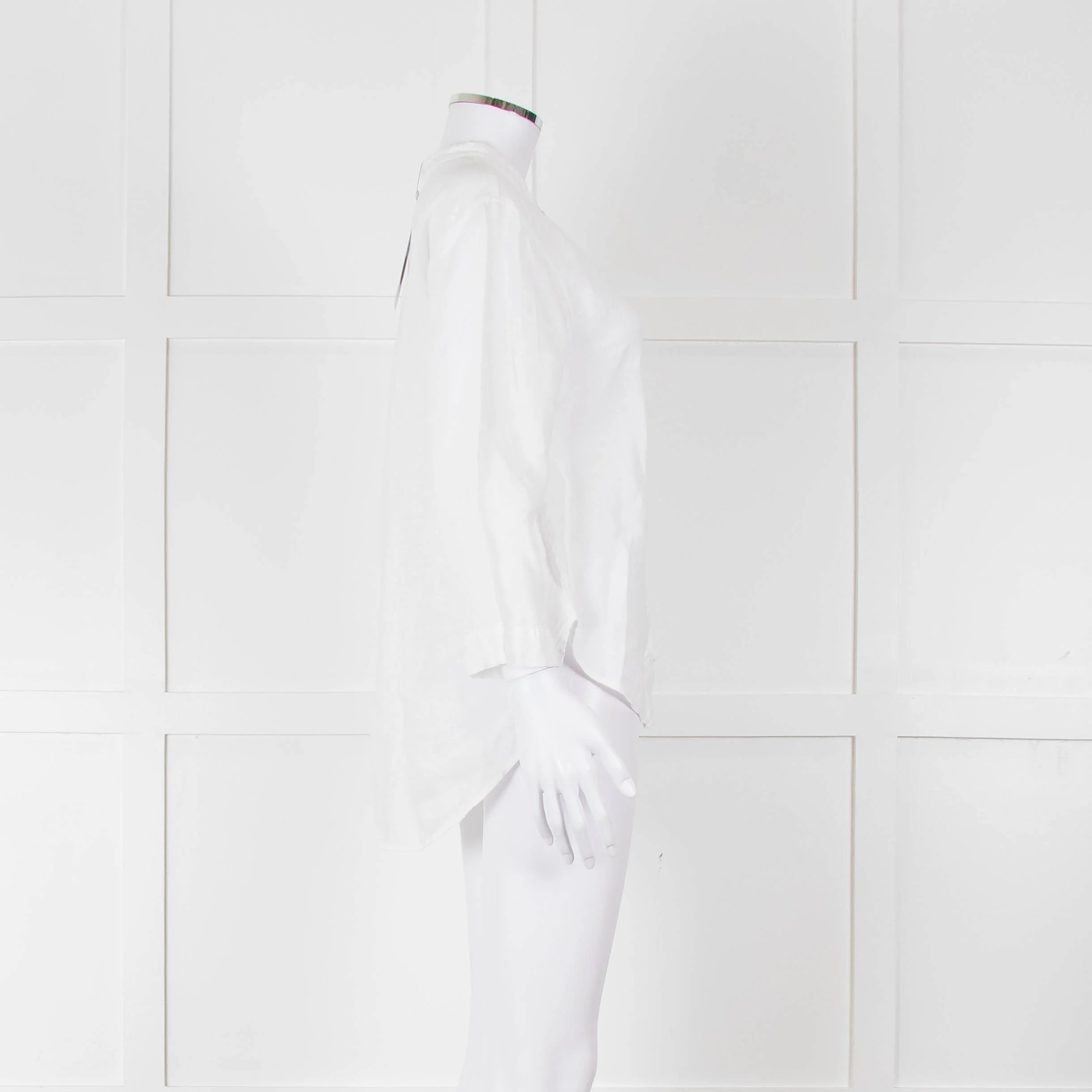Oska White Linen Long Sleeve Shirt - Image 3