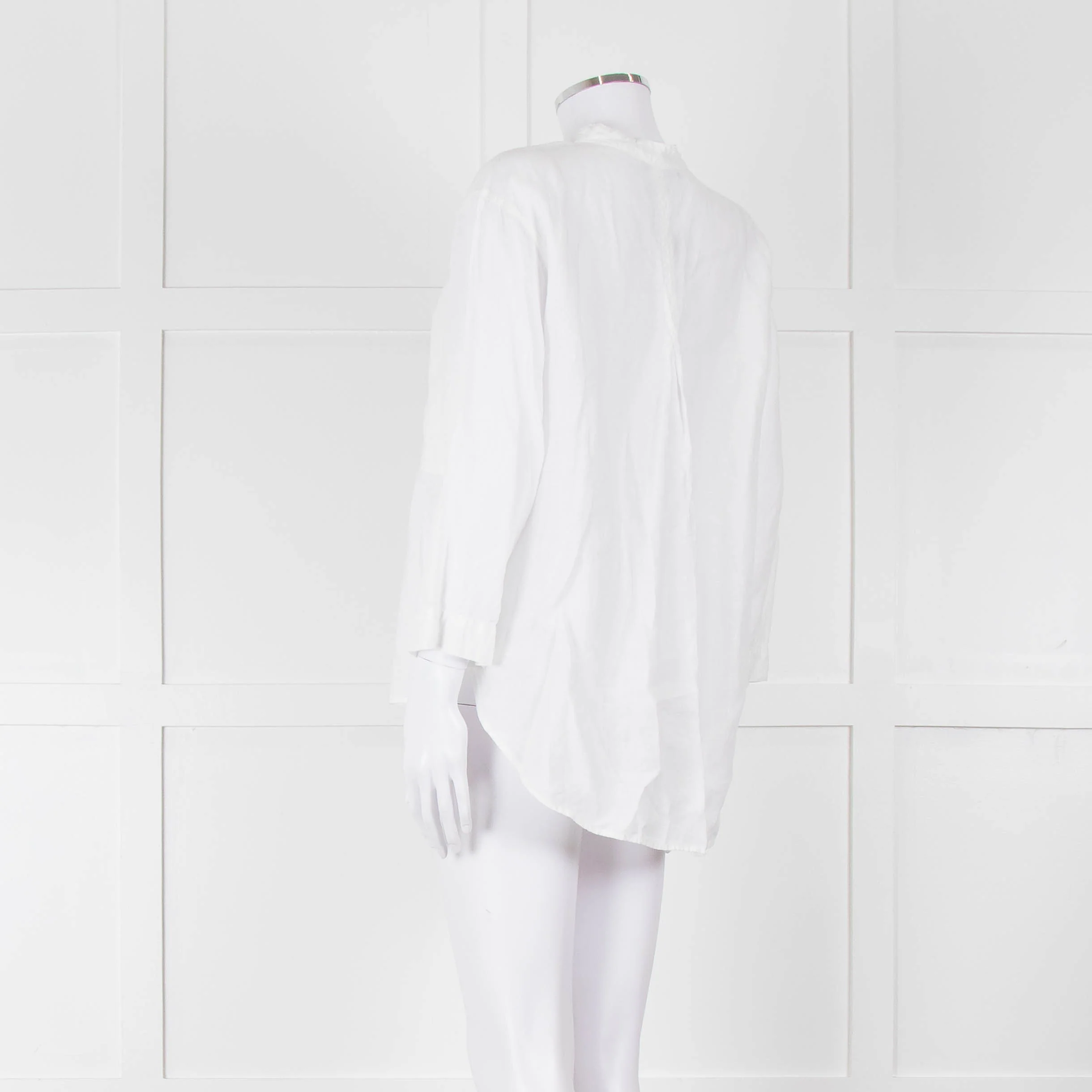 Oska White Linen Long Sleeve Shirt - Image 6