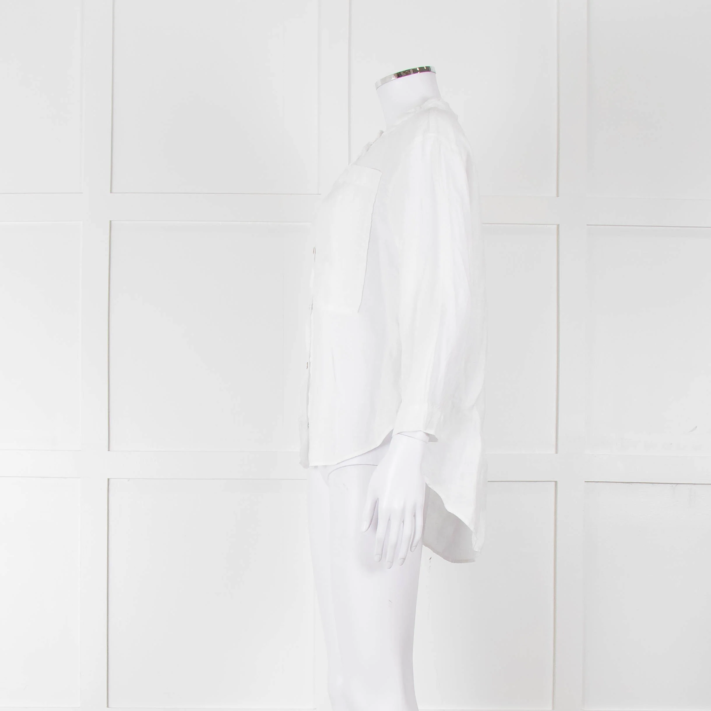 Oska White Linen Long Sleeve Shirt - Image 7