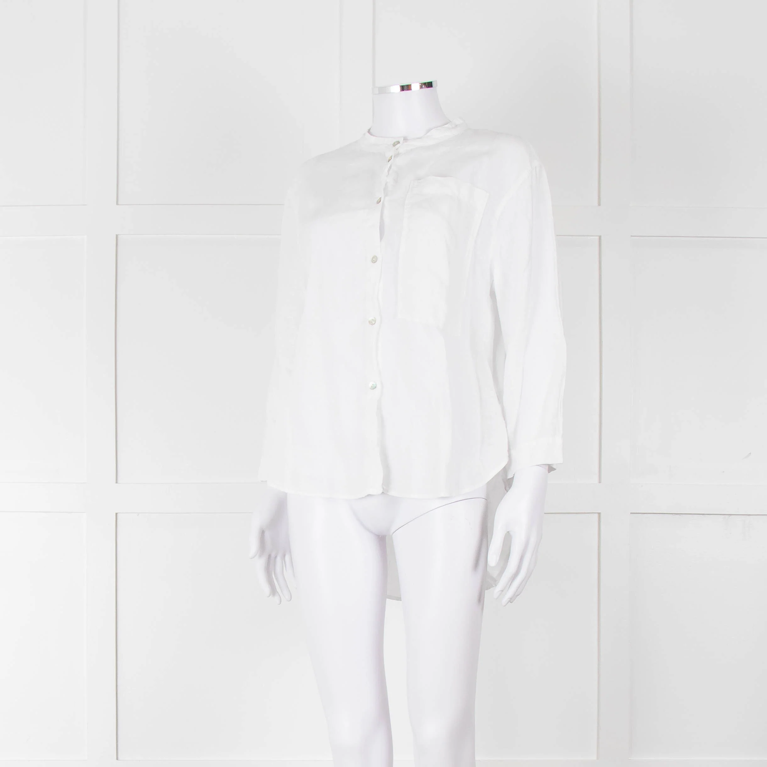 Oska White Linen Long Sleeve Shirt - Image 8