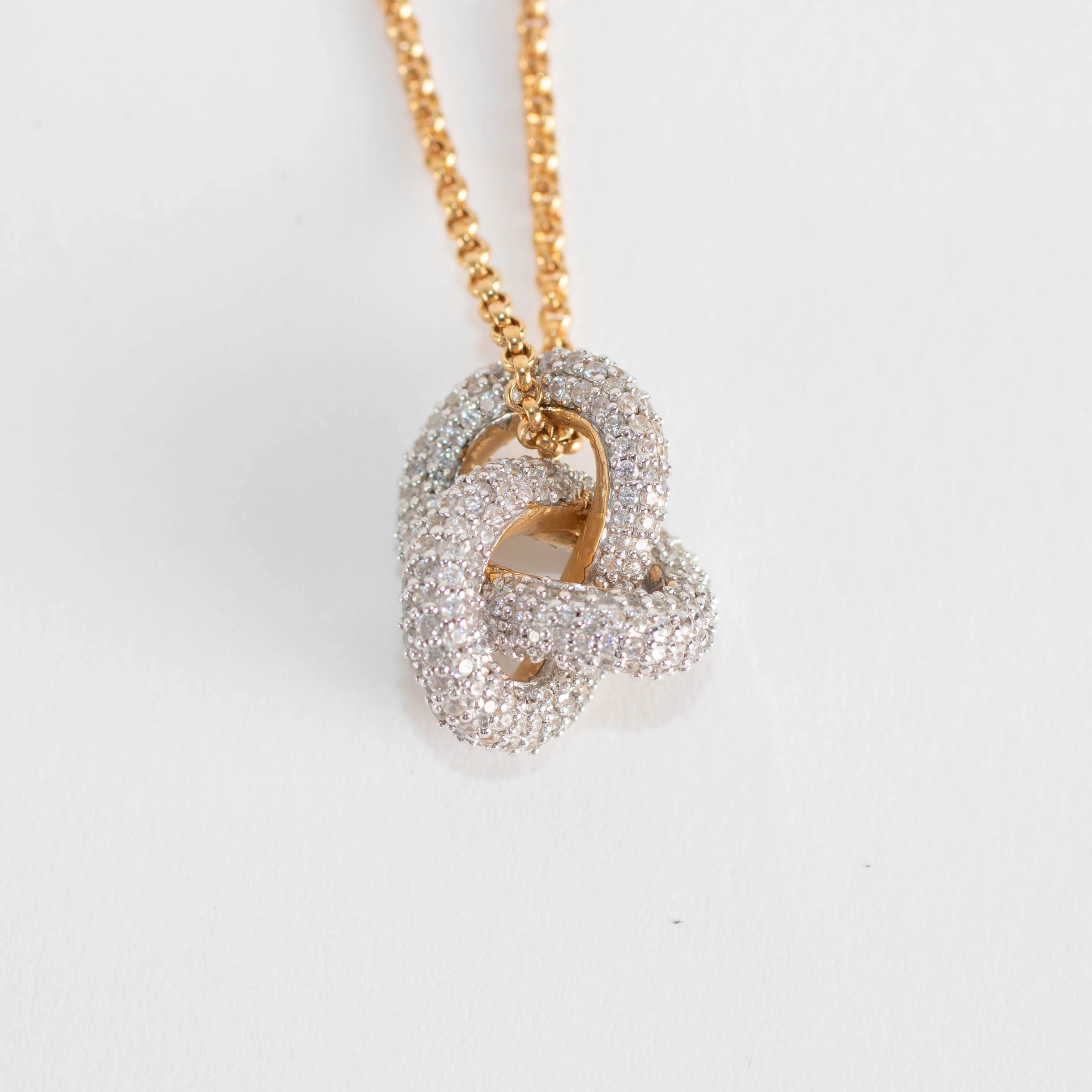 Otiumberg Gold Vermeil Necklace with Diamond Knot - Image 6