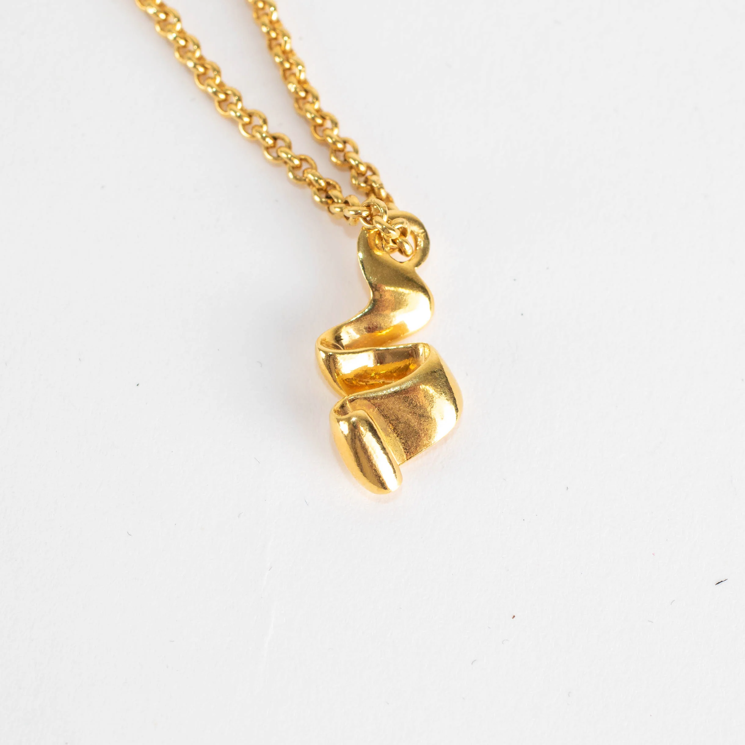 Otiumberg Gold Vermeil Chain with Wave Pendant Necklace - Image 6