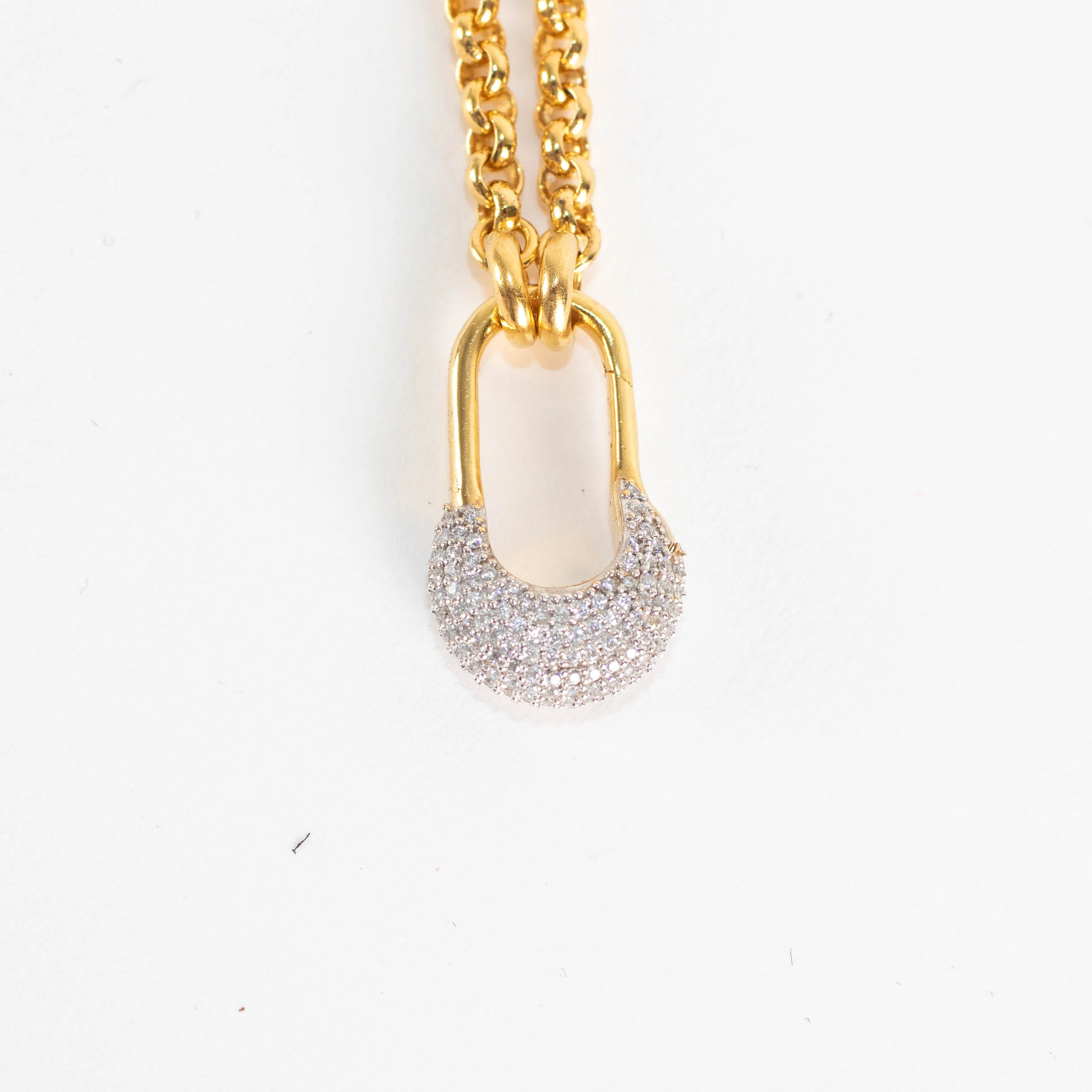 Otiumberg Gold Vermeil Chunky Chain Necklace With Diamond-Encrusted Bolt Clasp - Image 5