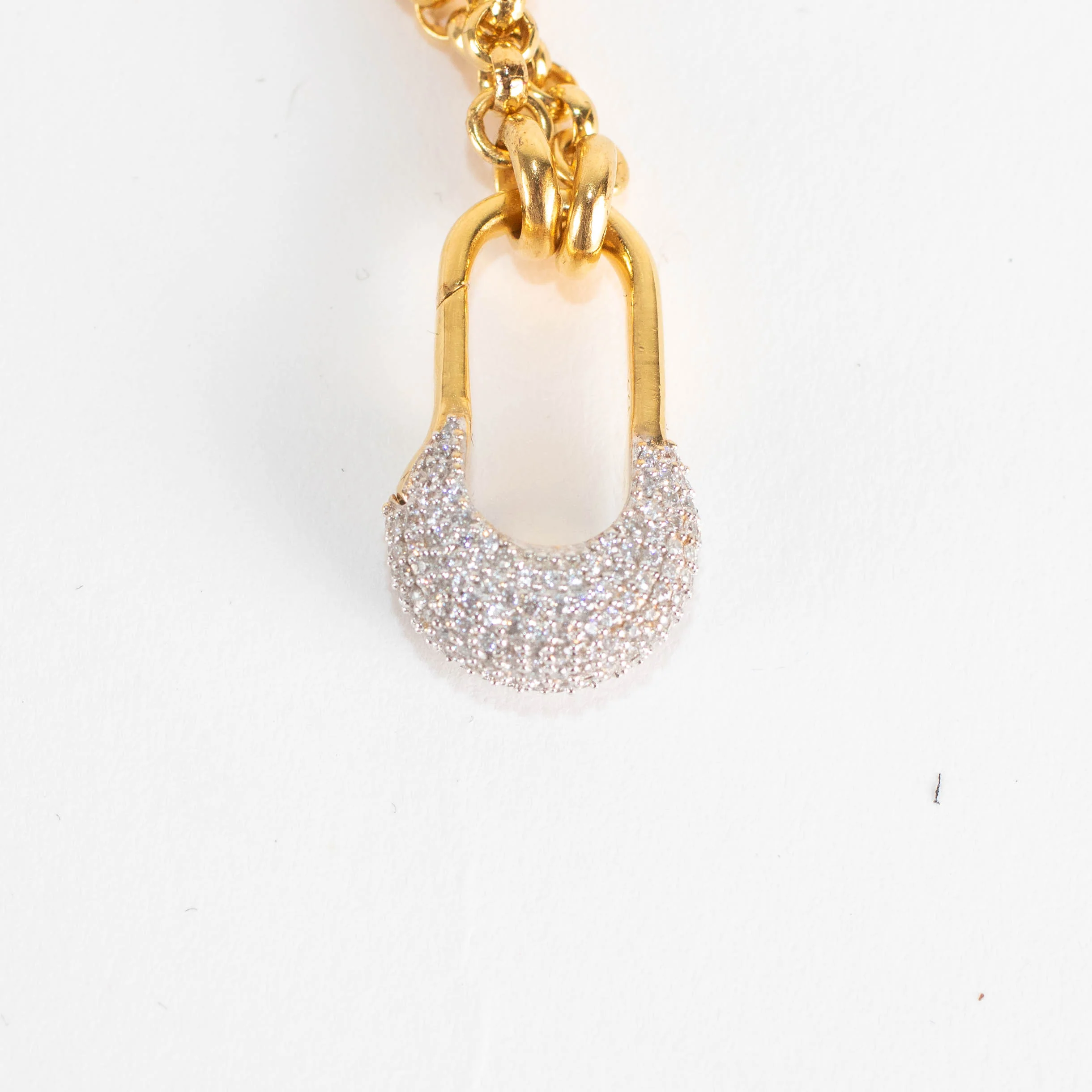 Otiumberg Gold Vermeil Chunky Chain Necklace With Diamond-Encrusted Bolt Clasp - Image 6