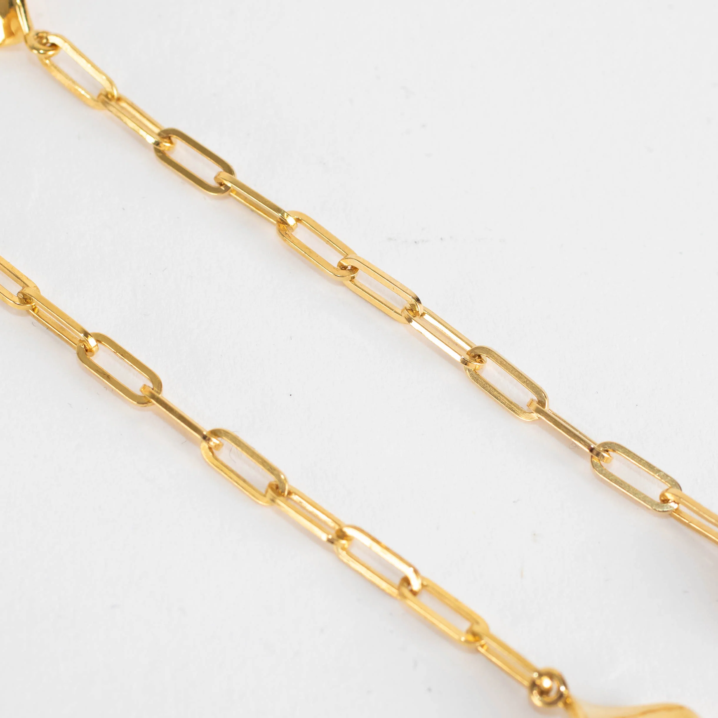 Otiumberg Gold Vermeil Paperclip link Necklace With Wave Detail - Image 3