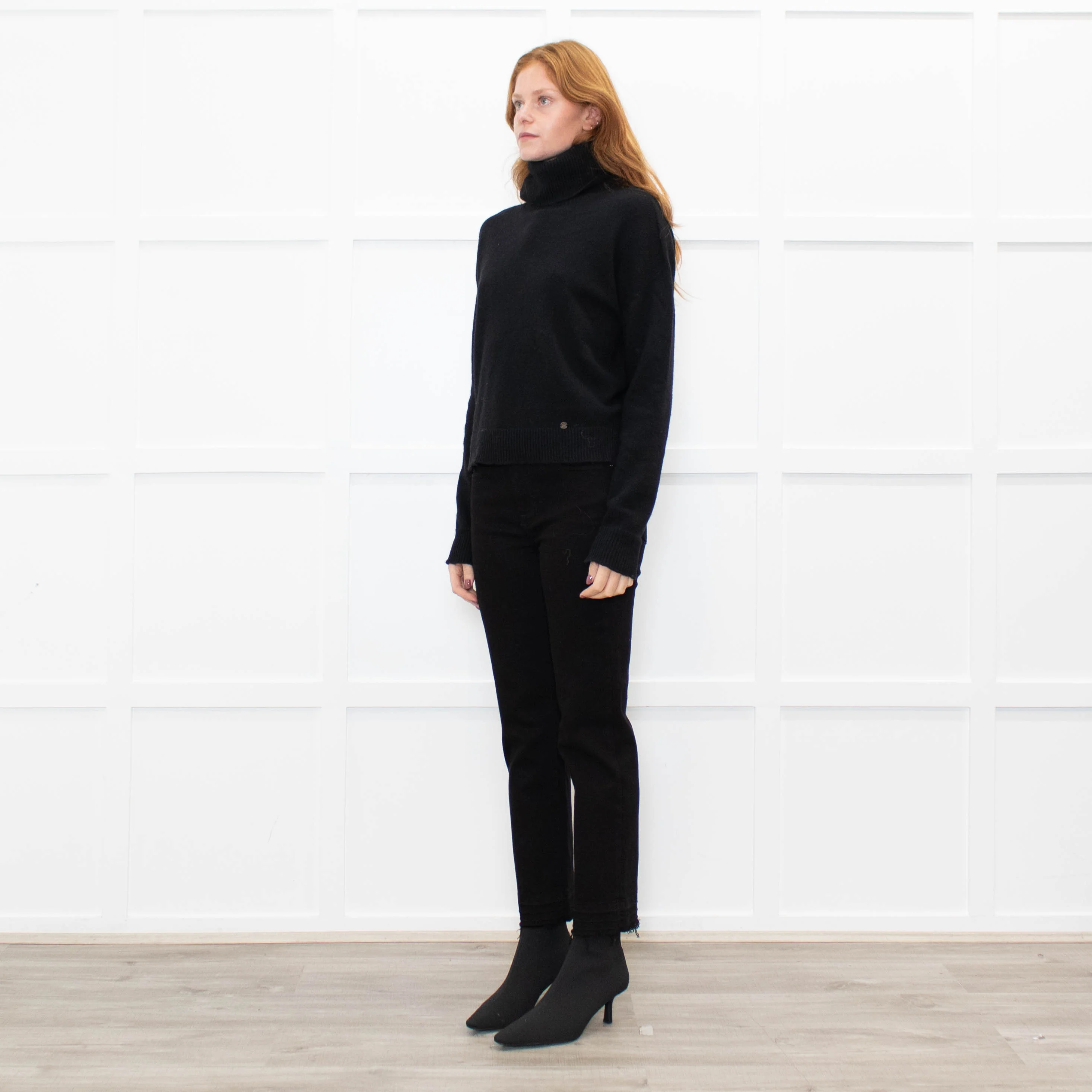 Ottod'Ame Black Wool Blend Rolled Neck Jumper - Image 3