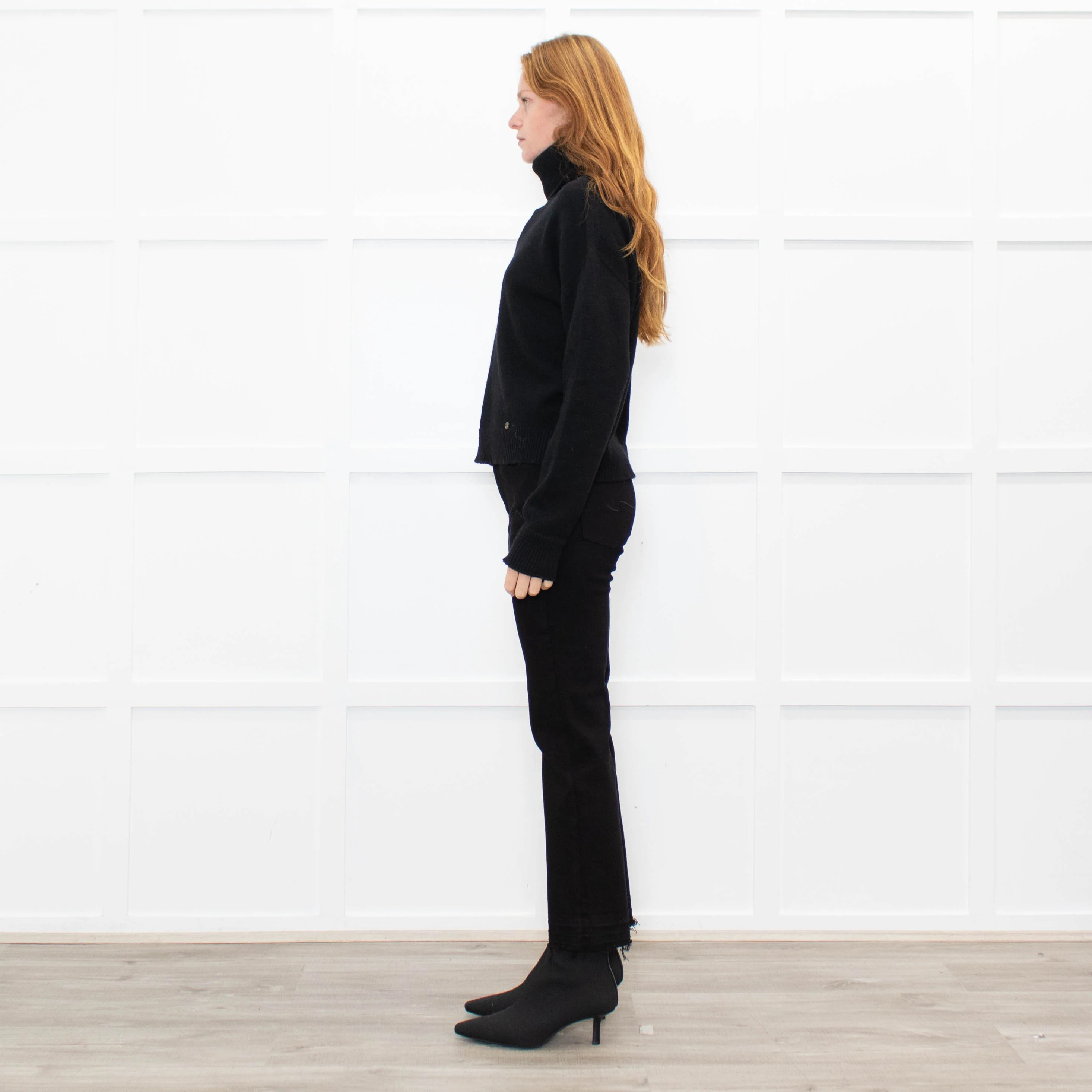 Ottod'Ame Black Wool Blend Rolled Neck Jumper - Image 4