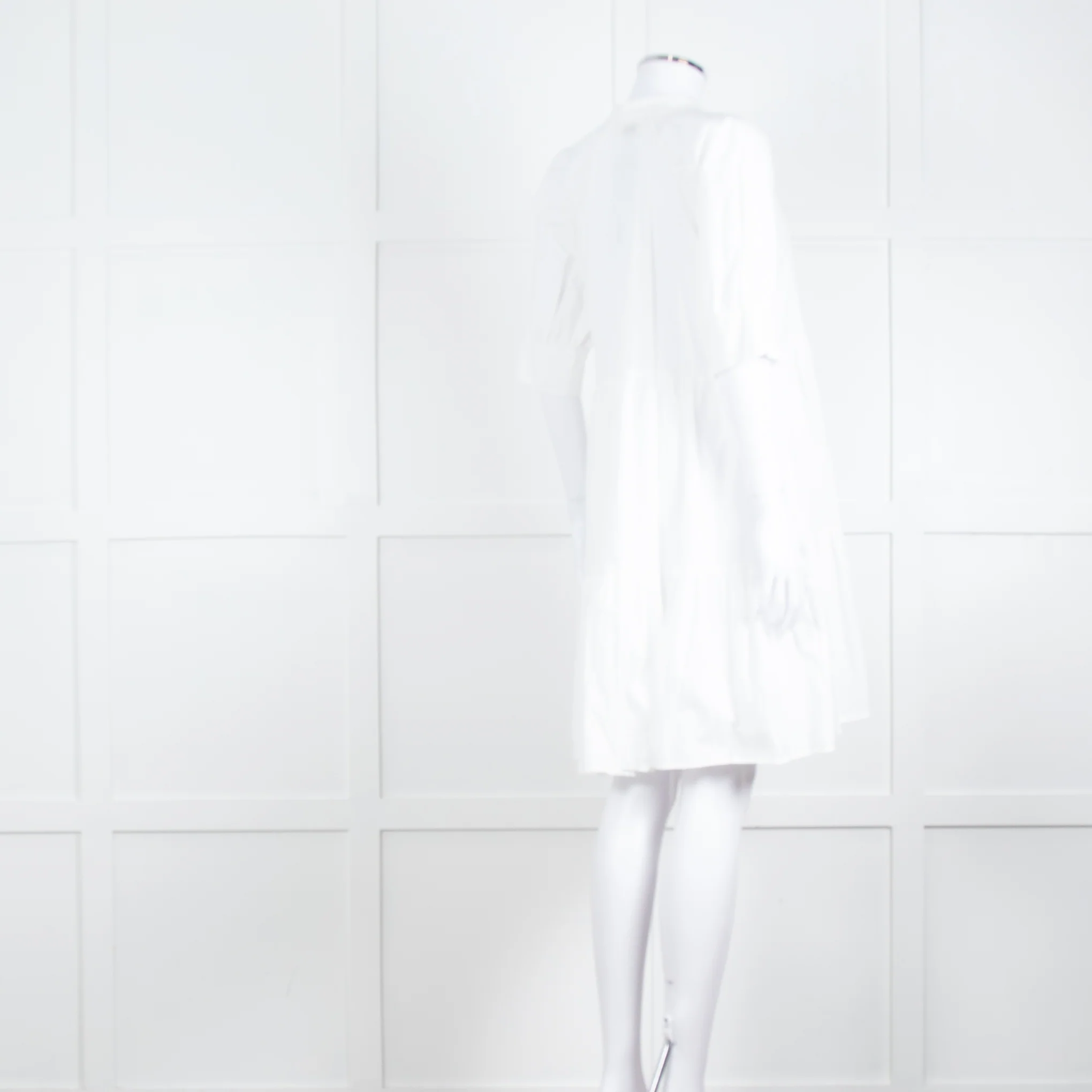 Ottod'Ame White Cotton Puff Sleeve Tiered Dress - Image 4