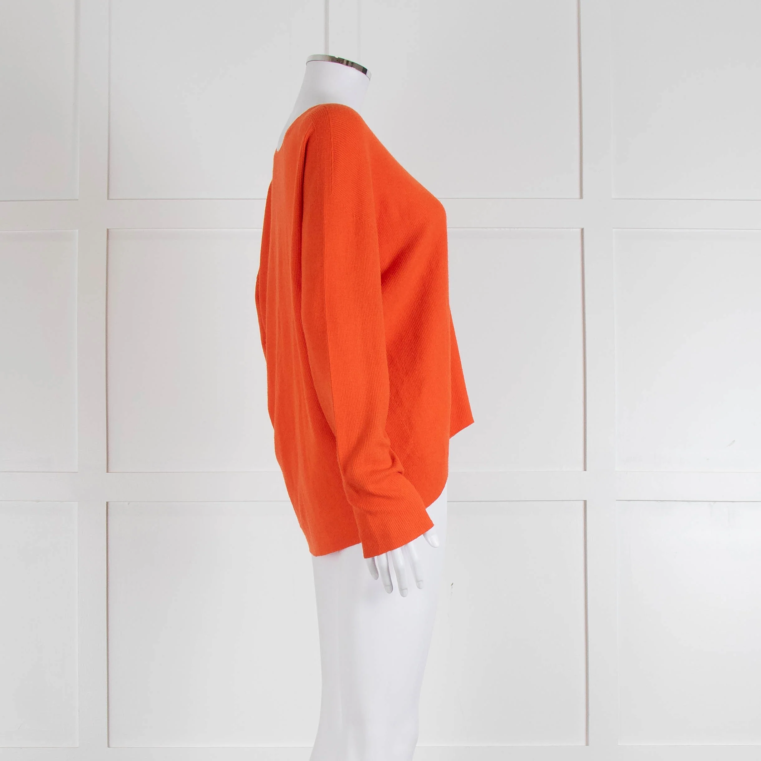 Oui Orange V Neck Knitted Jumper - Image 3