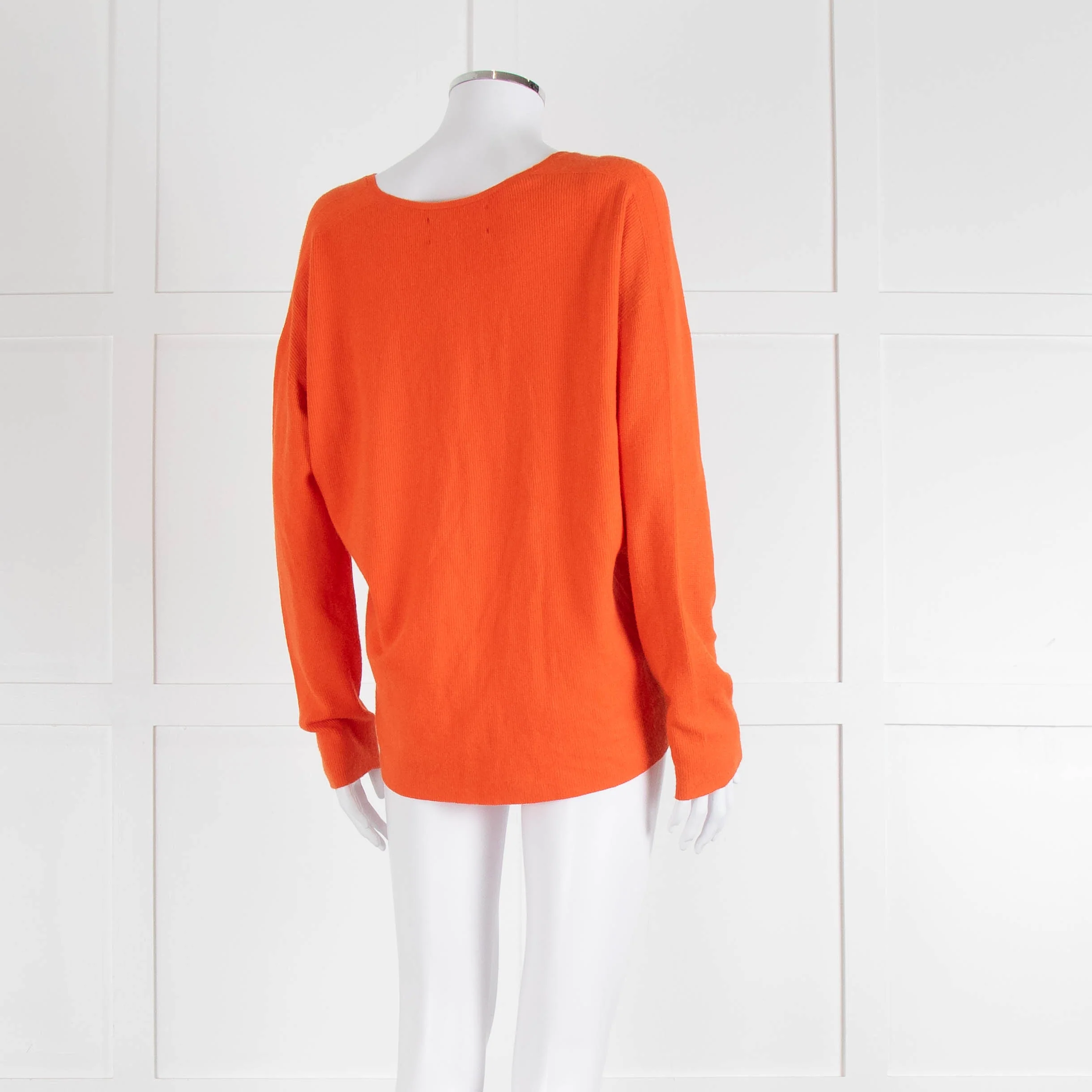 Oui Orange V Neck Knitted Jumper - Image 4