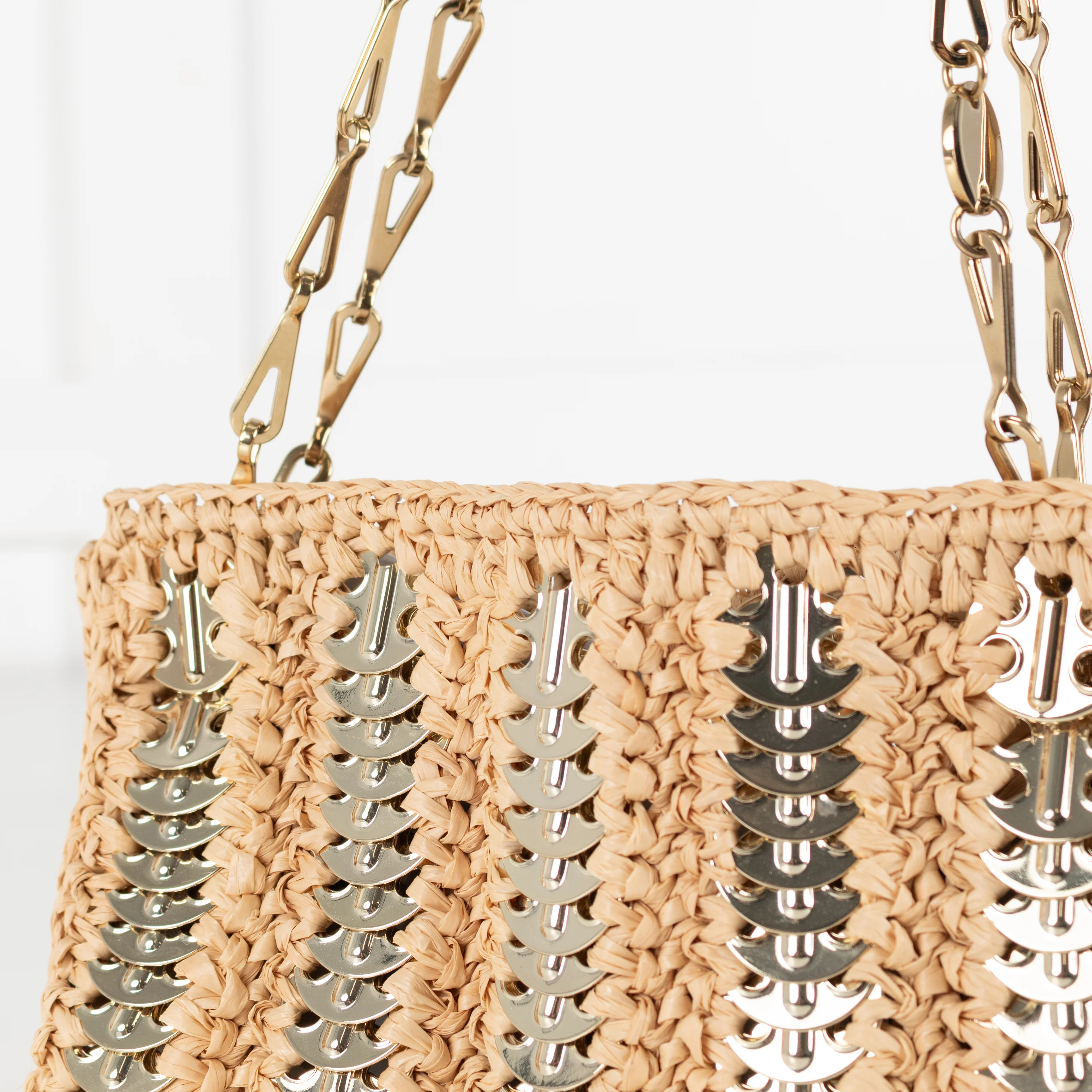 Paco Rabanne Woven Raffia Chainmail Small Crossbody - Image 11