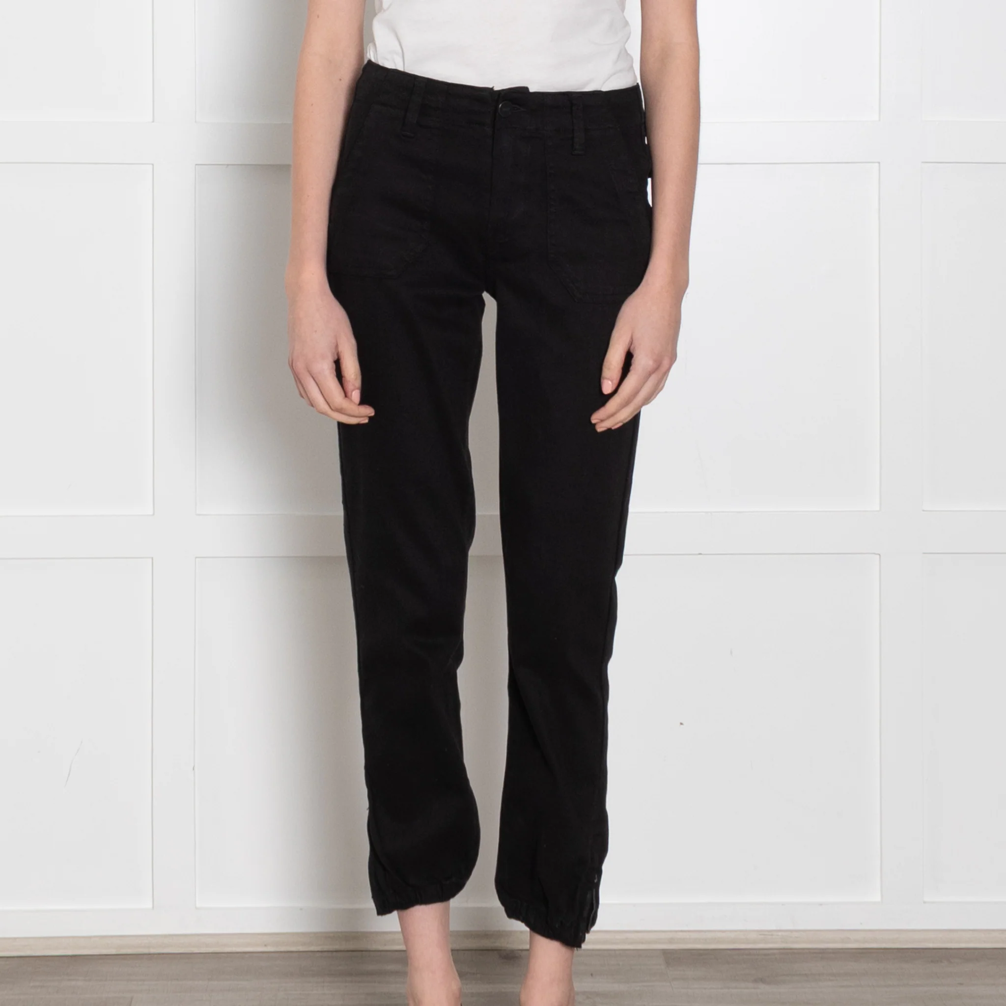Paige Mayslie Black Joggers With Side Zips - Image 2