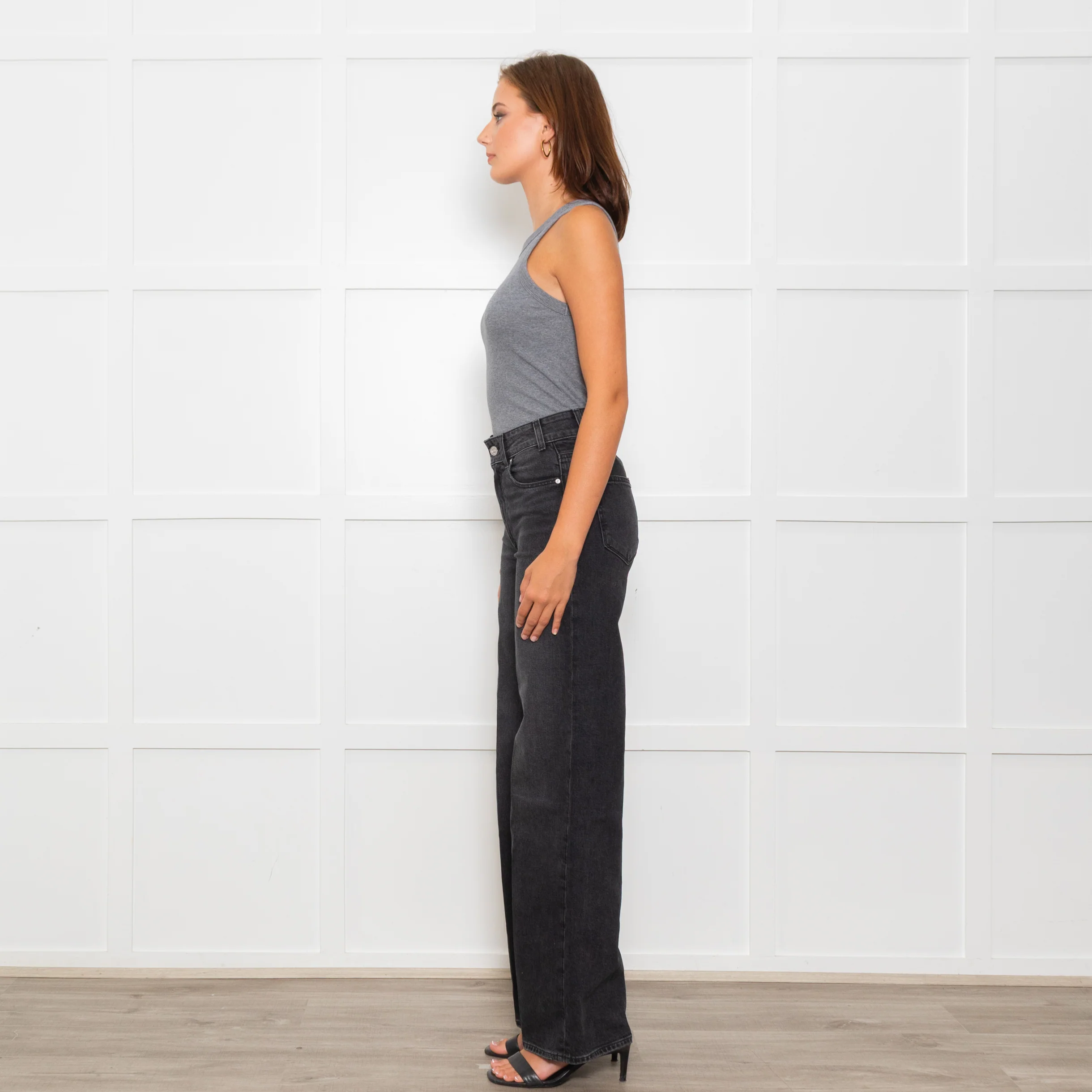 Paige Black Sasha High Waisted Straight Leg Jeans - Image 4