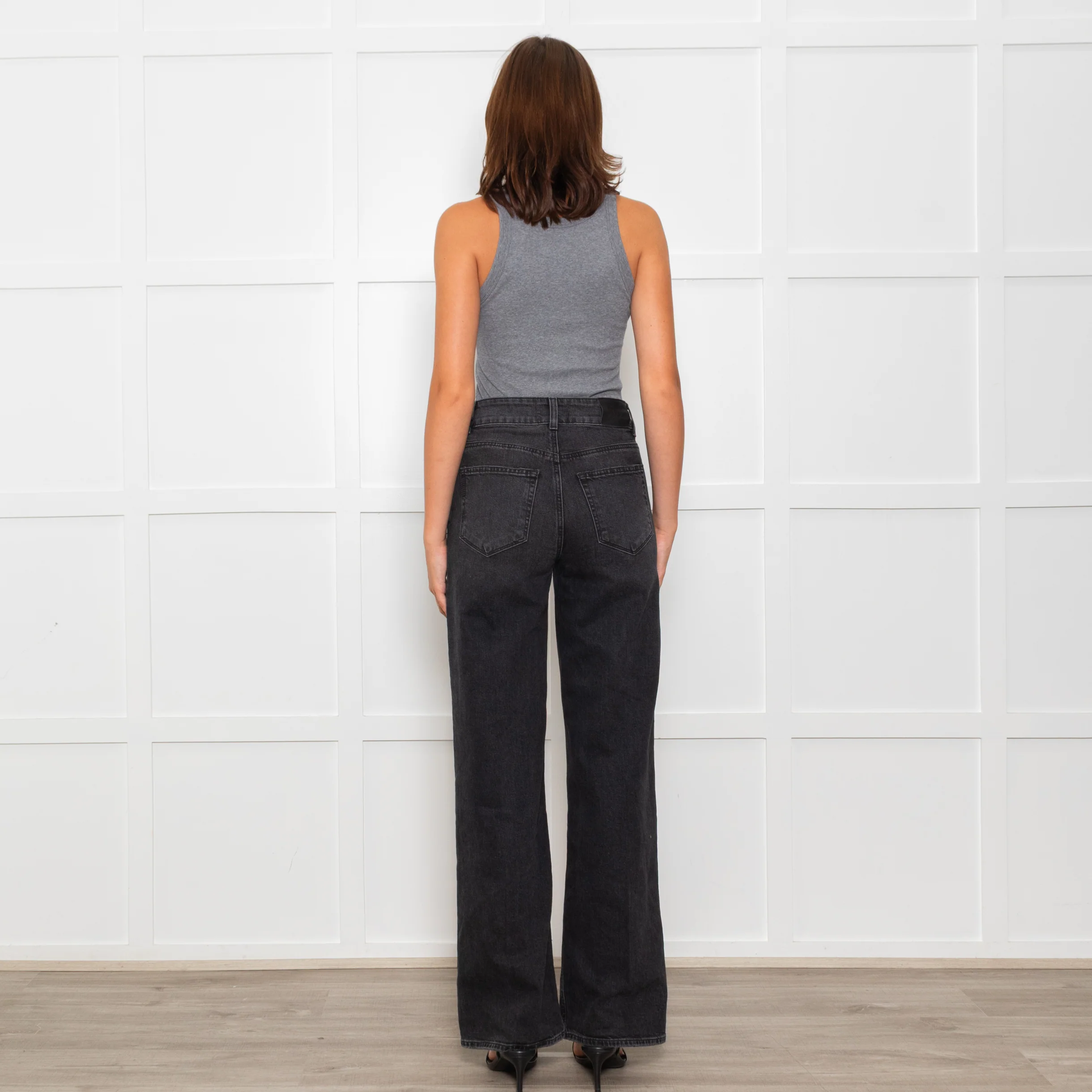 Paige Black Sasha High Waisted Straight Leg Jeans - Image 5