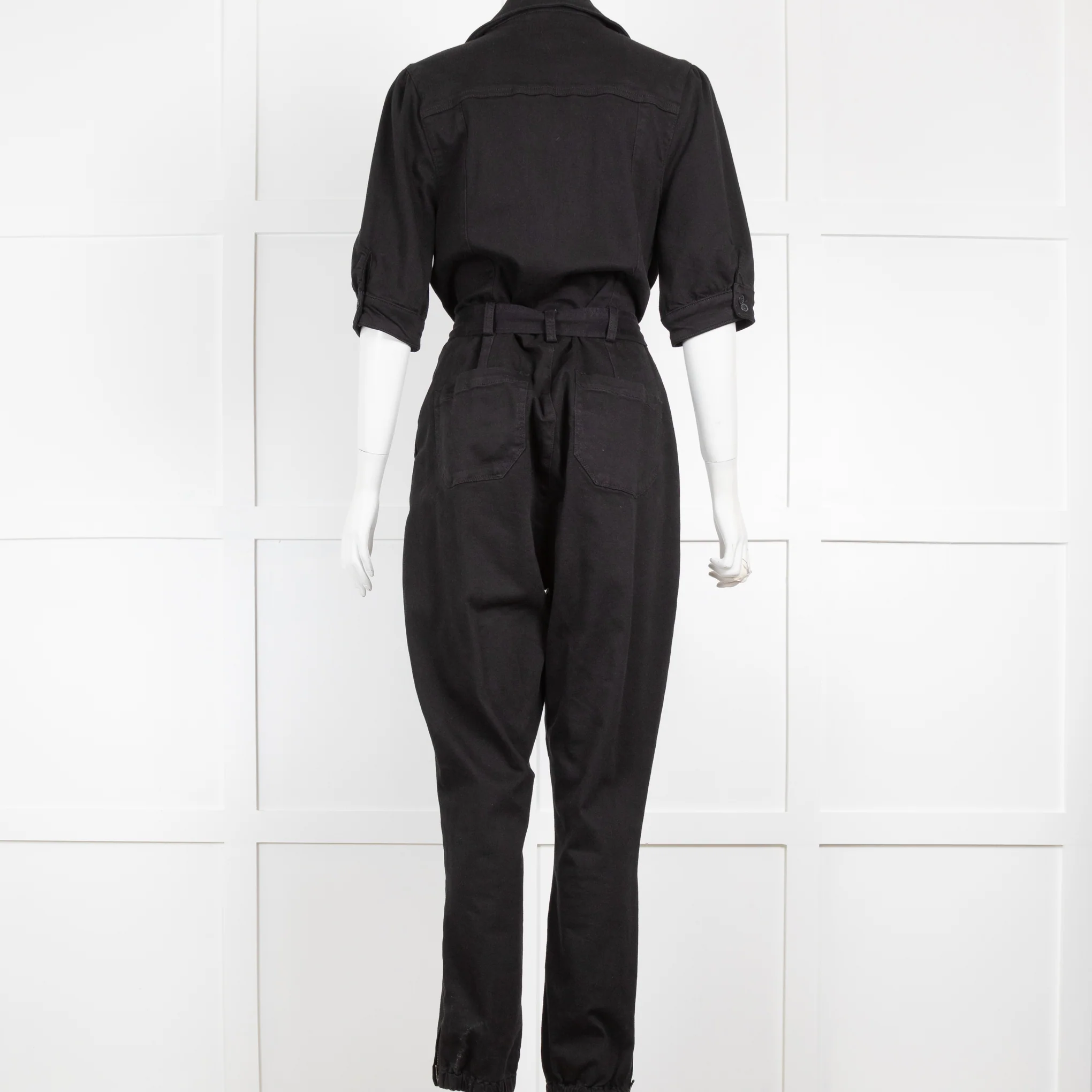 Paige Black Short Sleeve Boiler Suit - Image 3