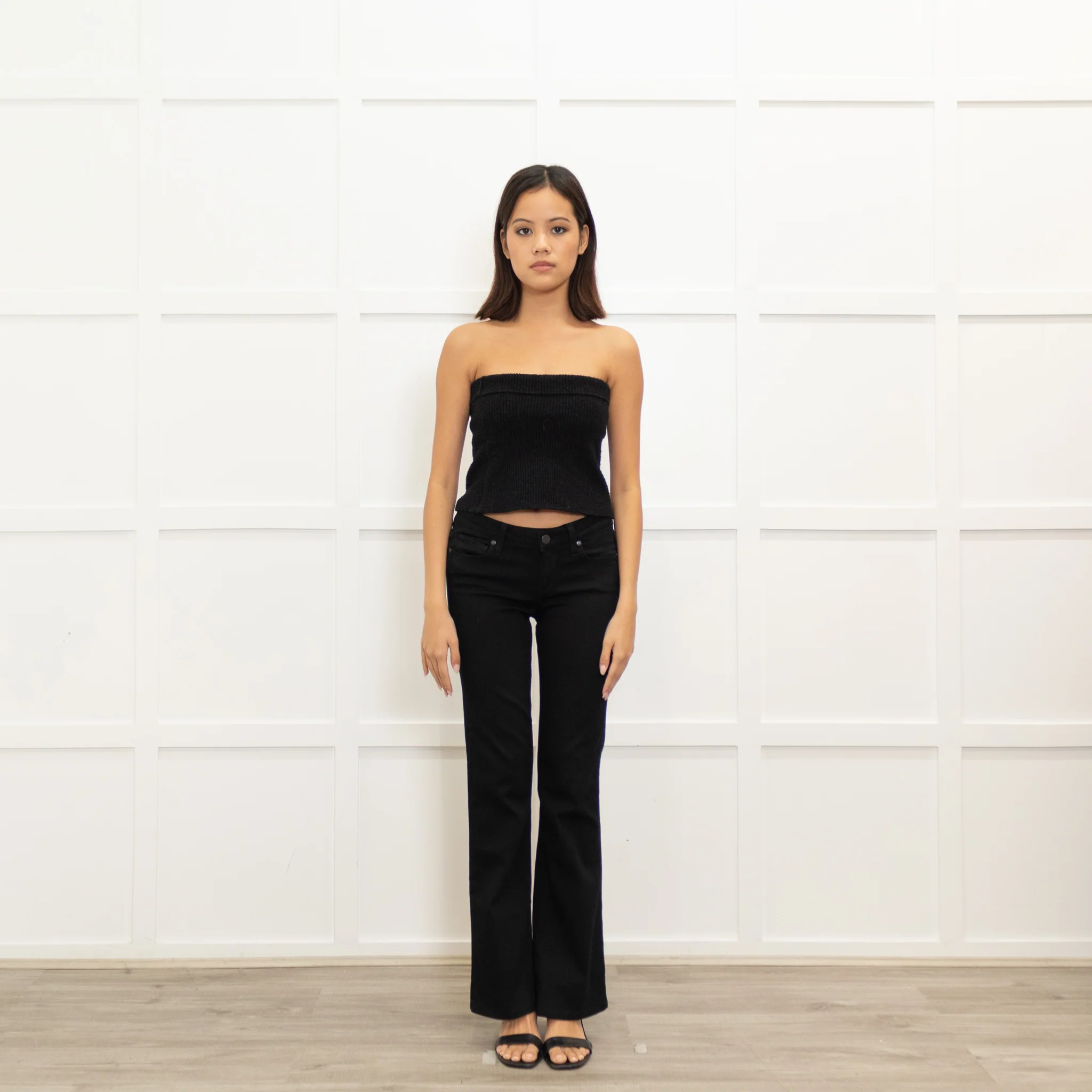 Paige Black Stretch Bootleg Jeans