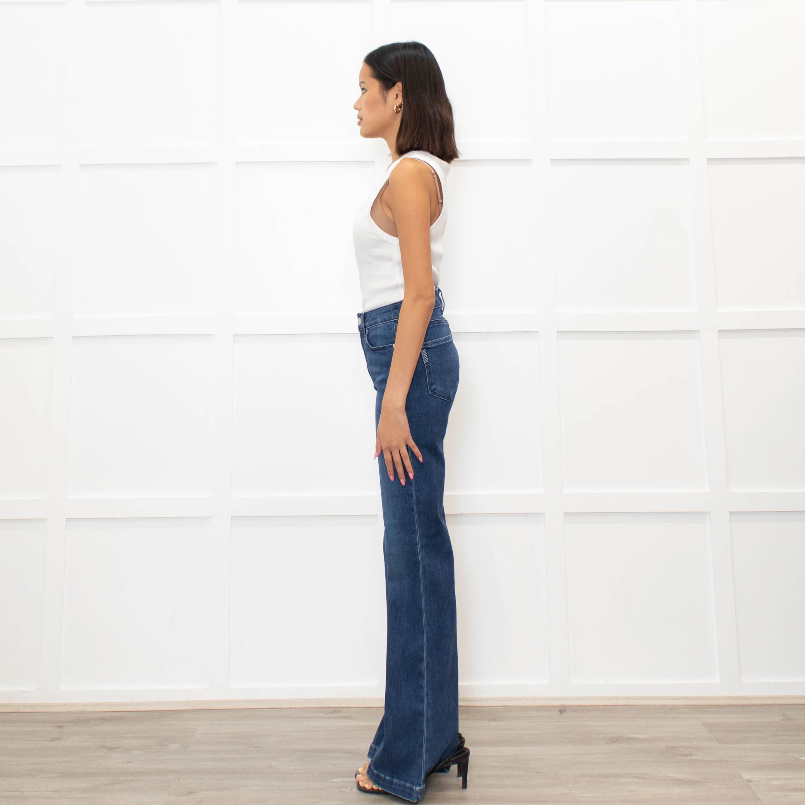 Paige Blue Denim Genevieve Flared Jeans - Image 6