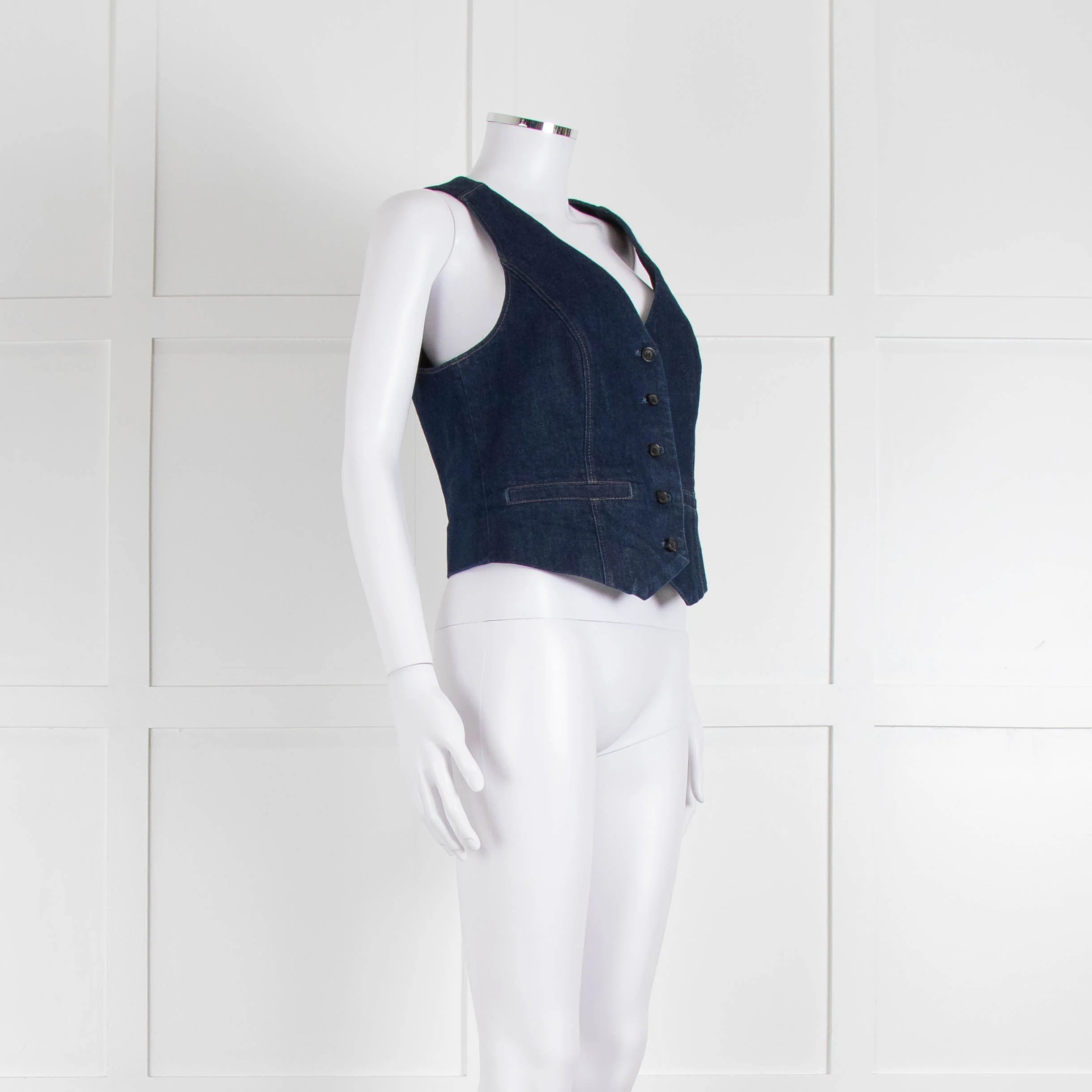 Paige Blue Denim Waistcoat - Image 2
