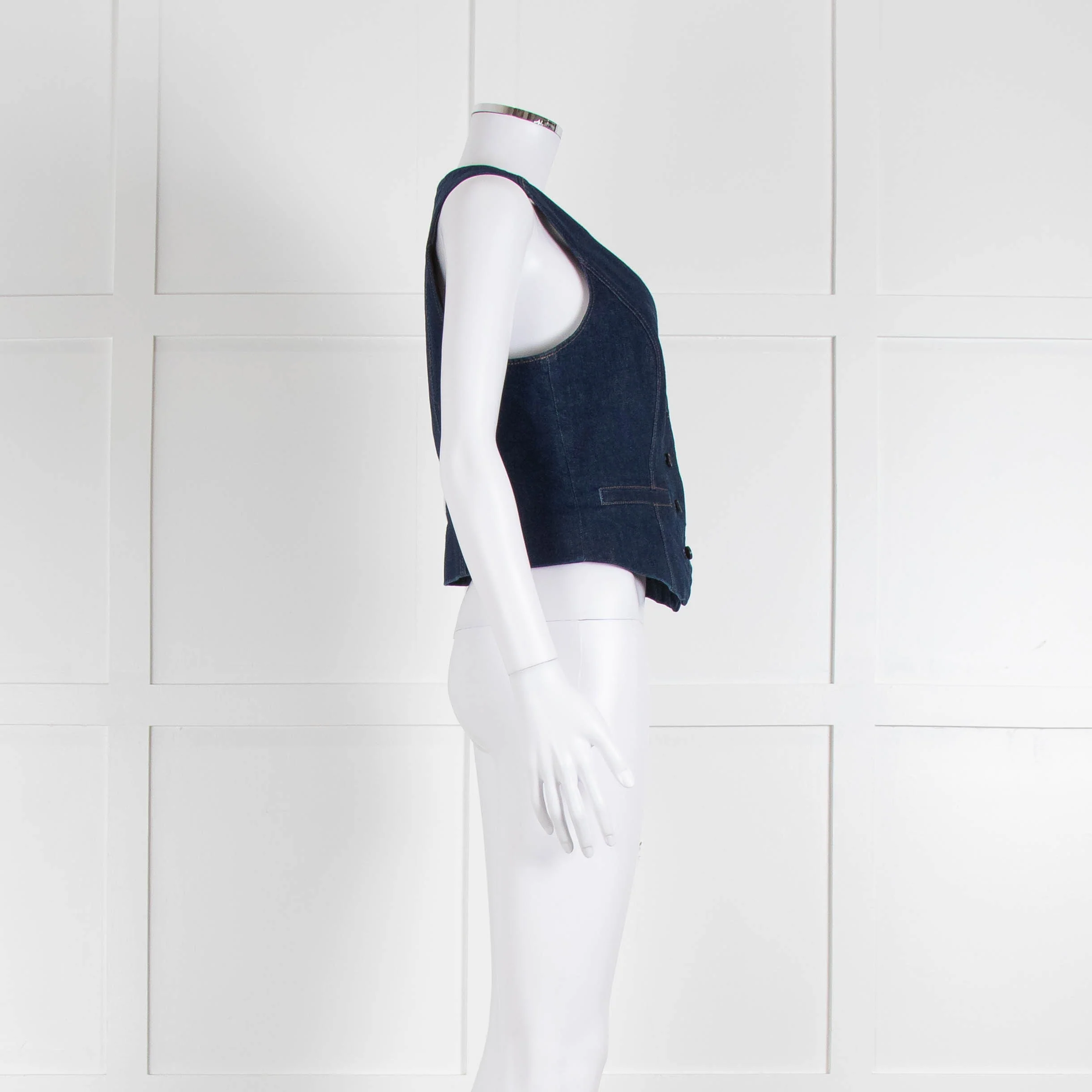 Paige Blue Denim Waistcoat - Image 3