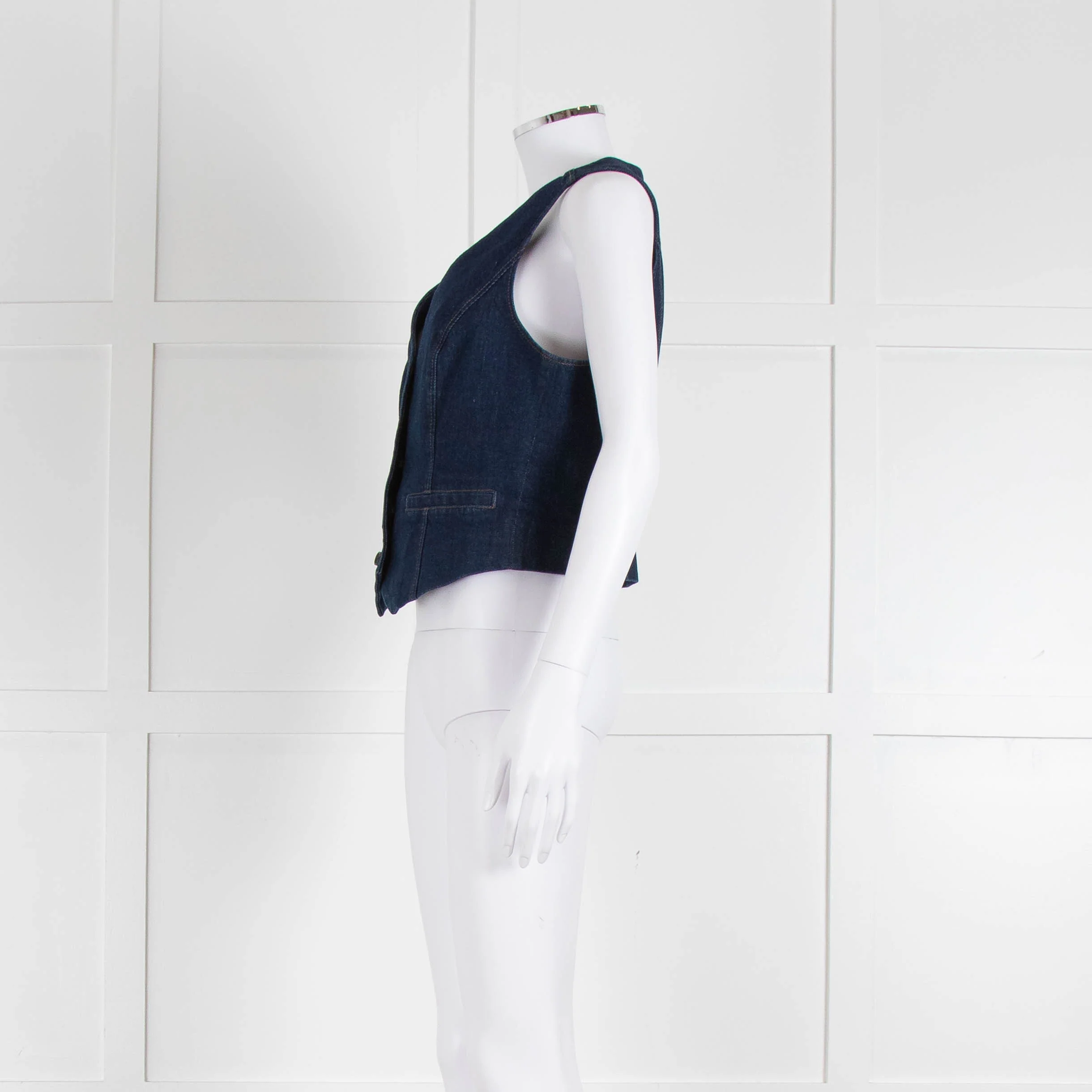 Paige Blue Denim Waistcoat - Image 7