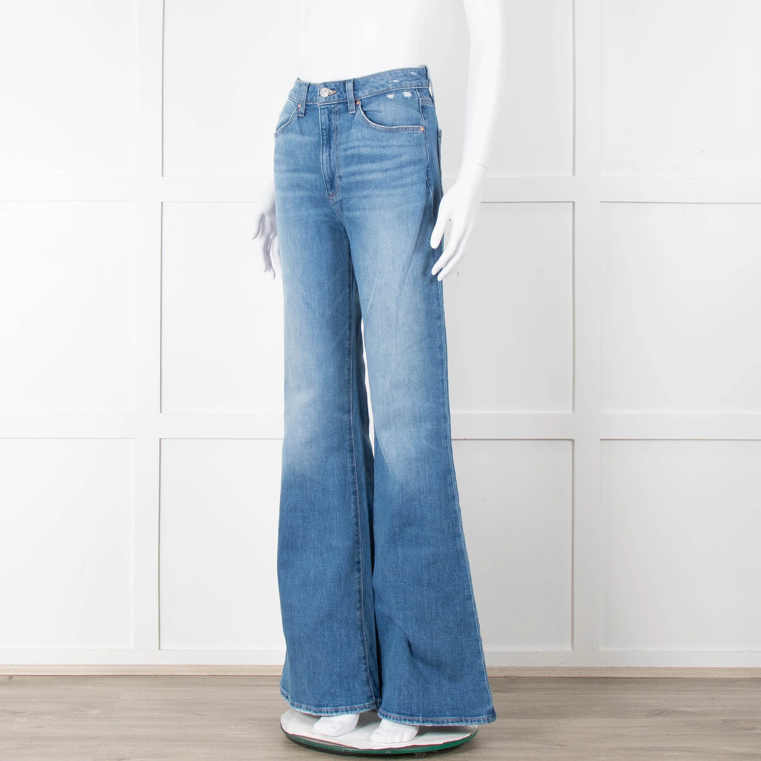 Paige Blue Flared Jeans - Image 8