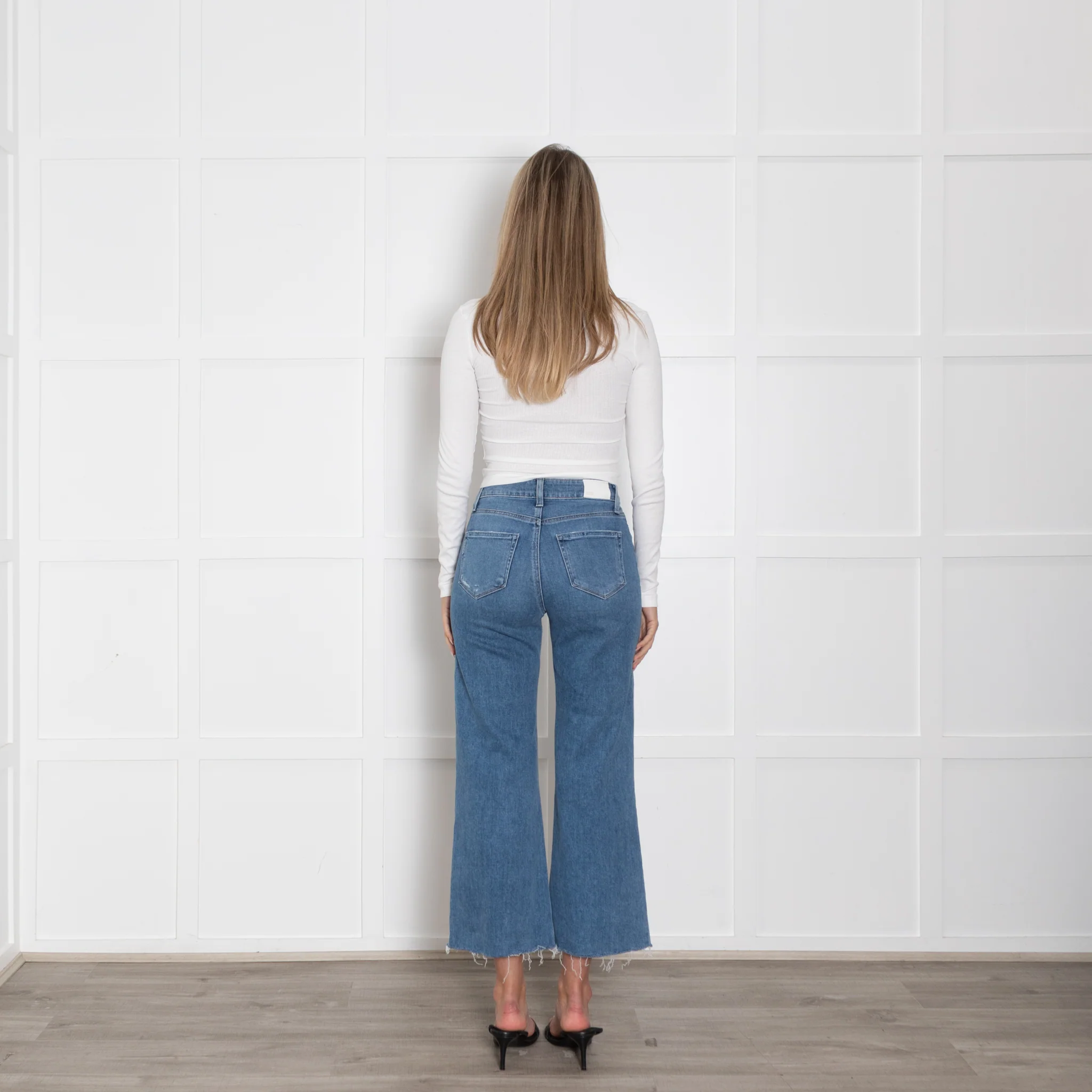 Paige Blue Raw Hem Distresseed Jeans - Image 5