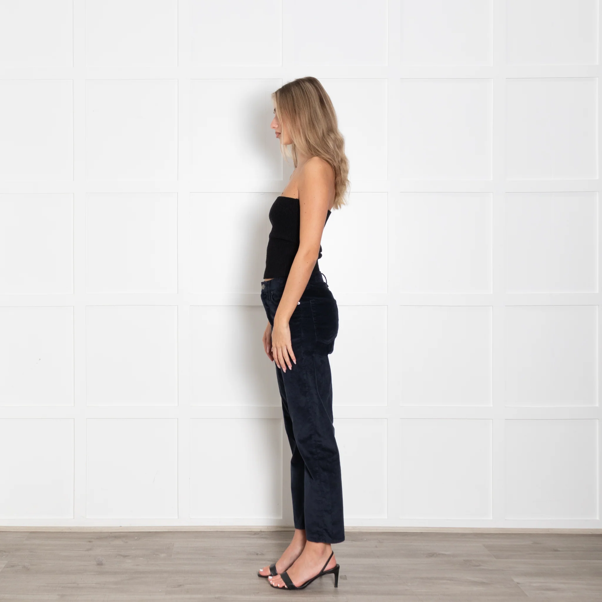 Paige Blue Velvet Split Ankle Jeans - Image 4
