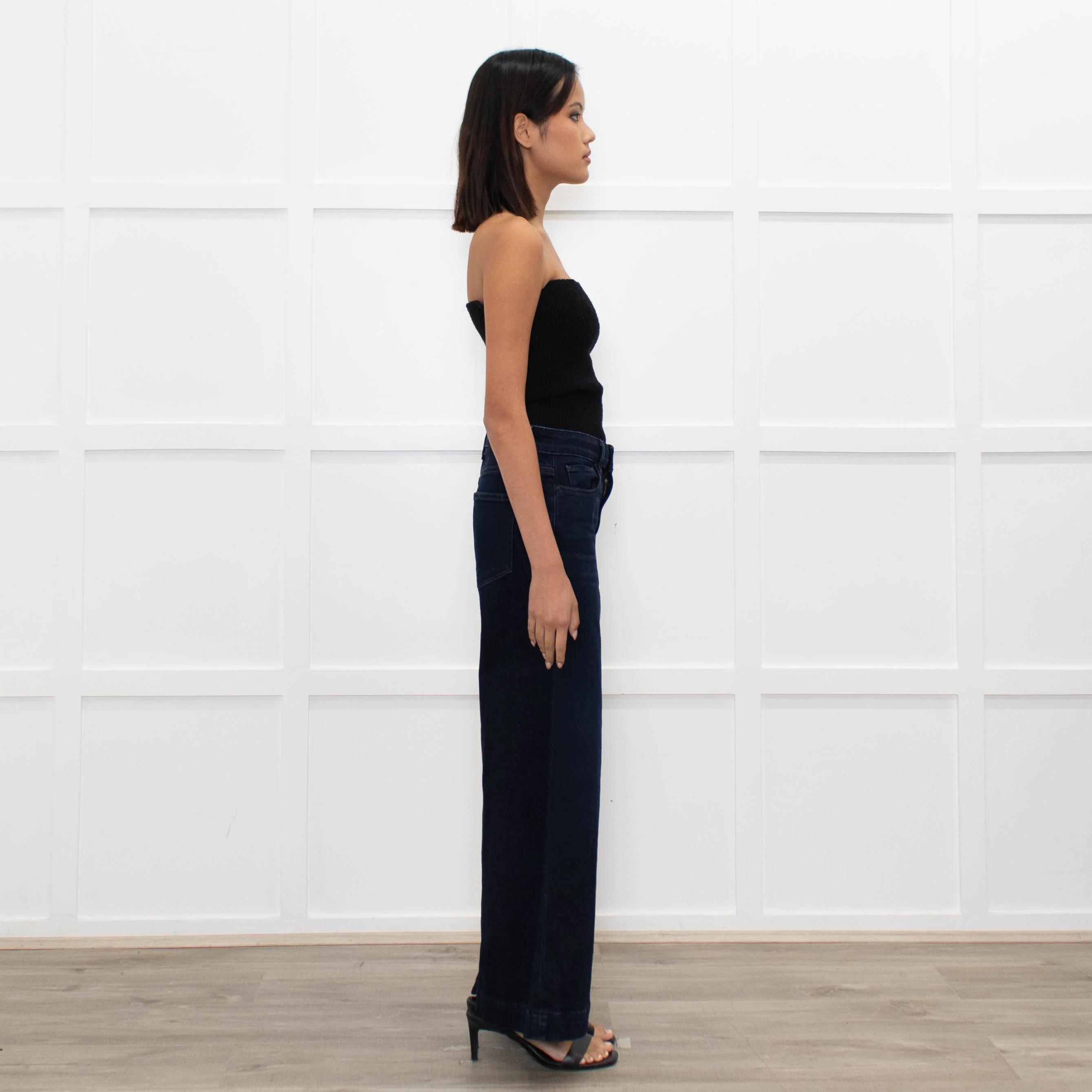 Paige Blue Wide Leg Denim Trousers - Image 4
