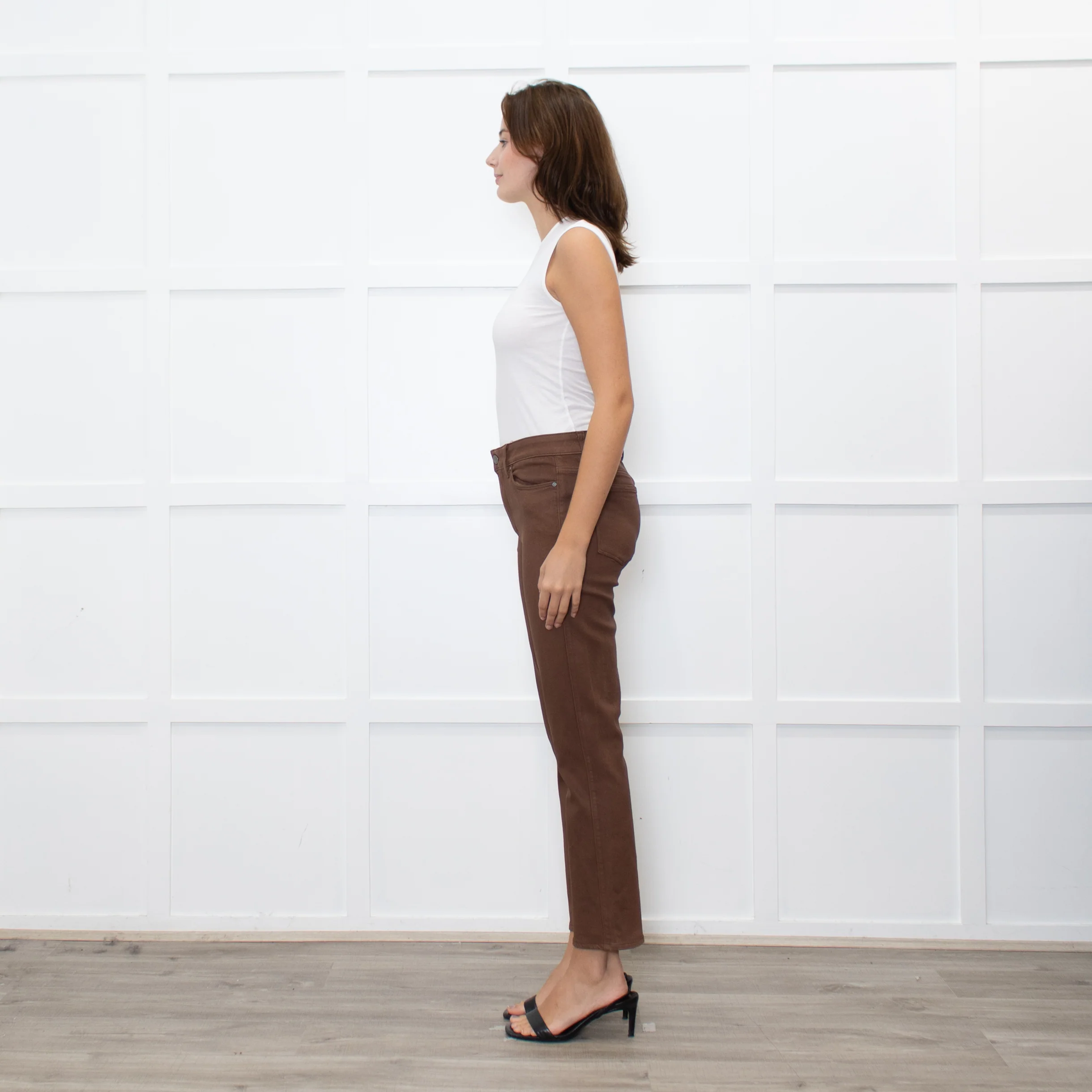 Paige Brown Coated Straight Leg Jeans - Image 4