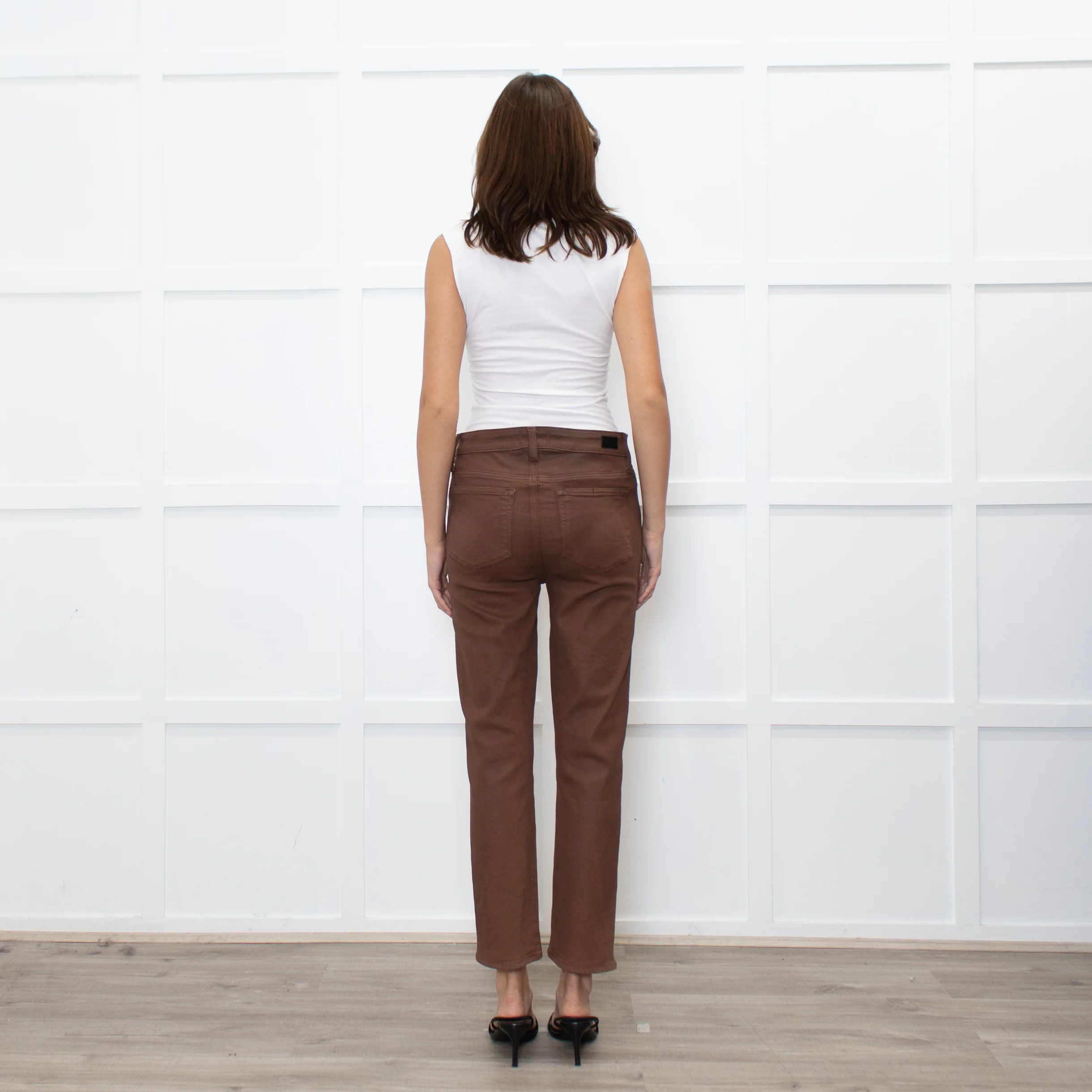 Paige Brown Coated Straight Leg Jeans - Image 5