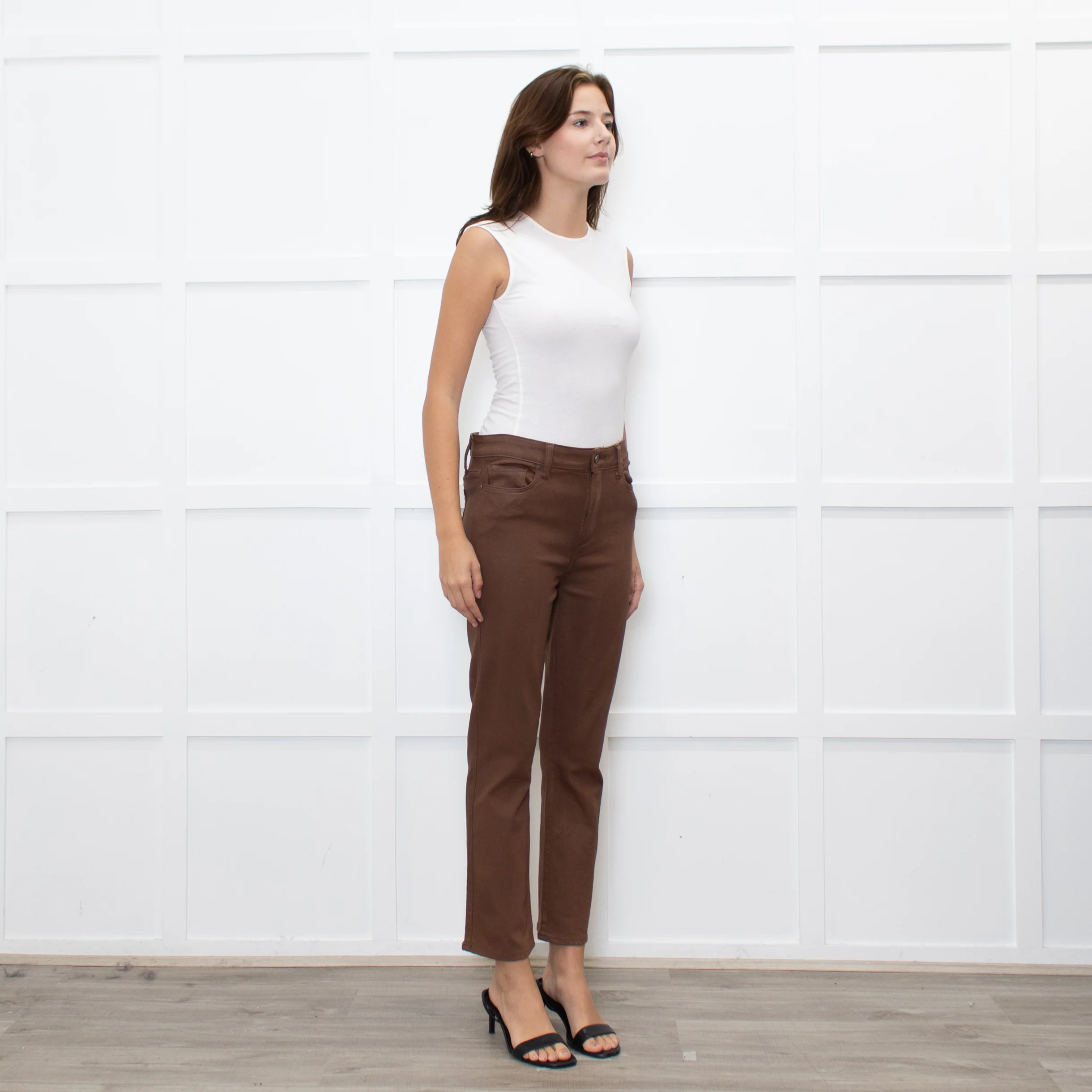 Paige Brown Coated Straight Leg Jeans - Image 7