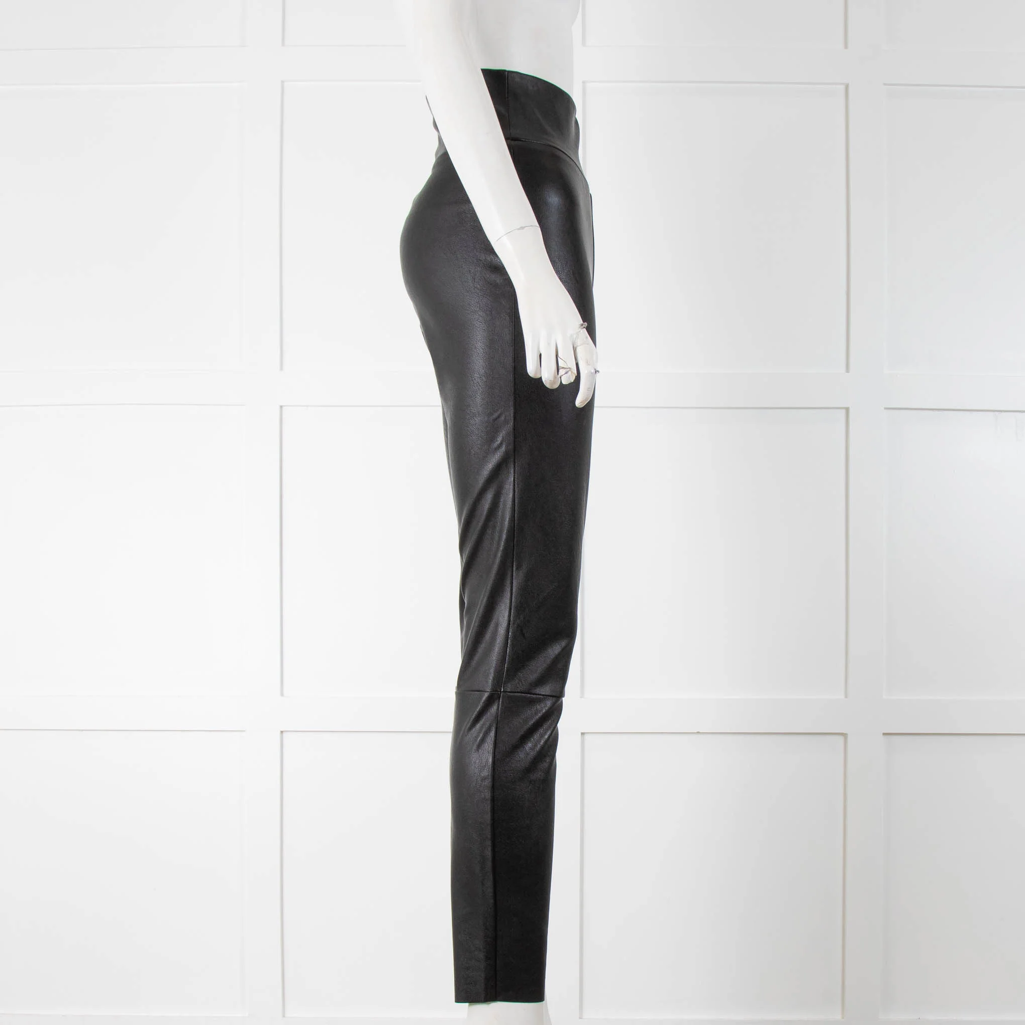 Paige Faux Black Leather Pull On Leggings - Image 2