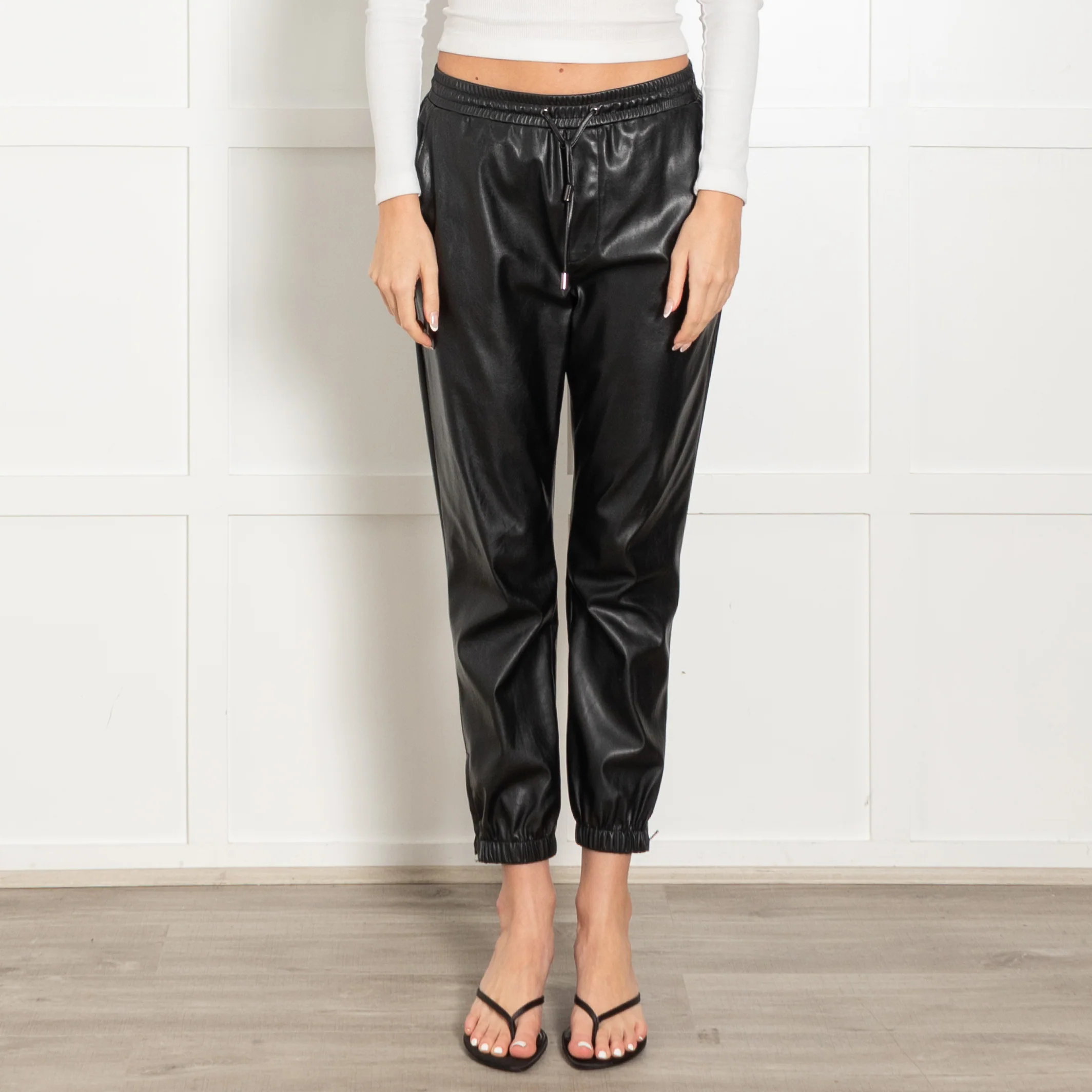 Paige Faux Leather Joggers - Image 2